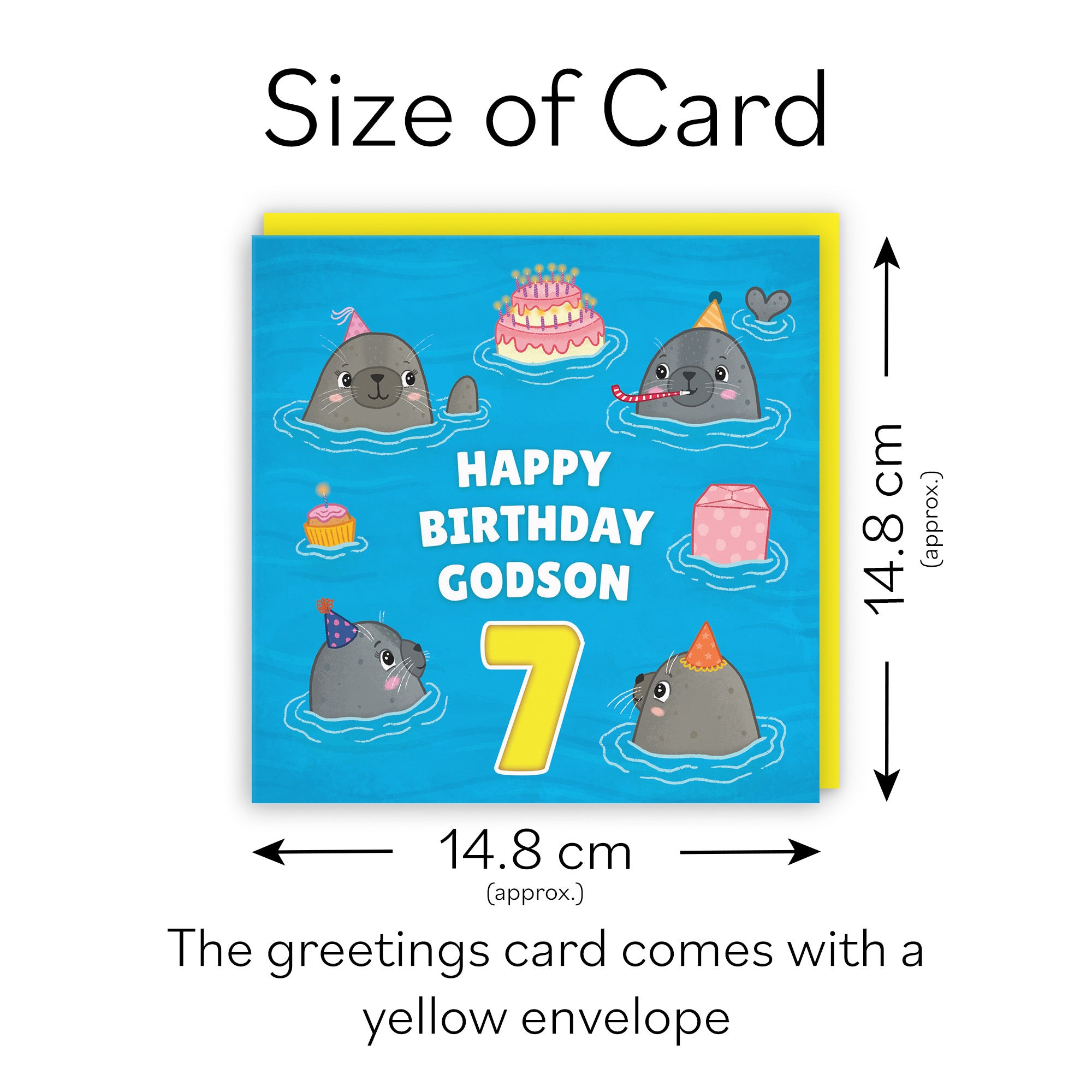 7th Godson Cute Seals Birthday Card Ocean - Default Title (LG01754)