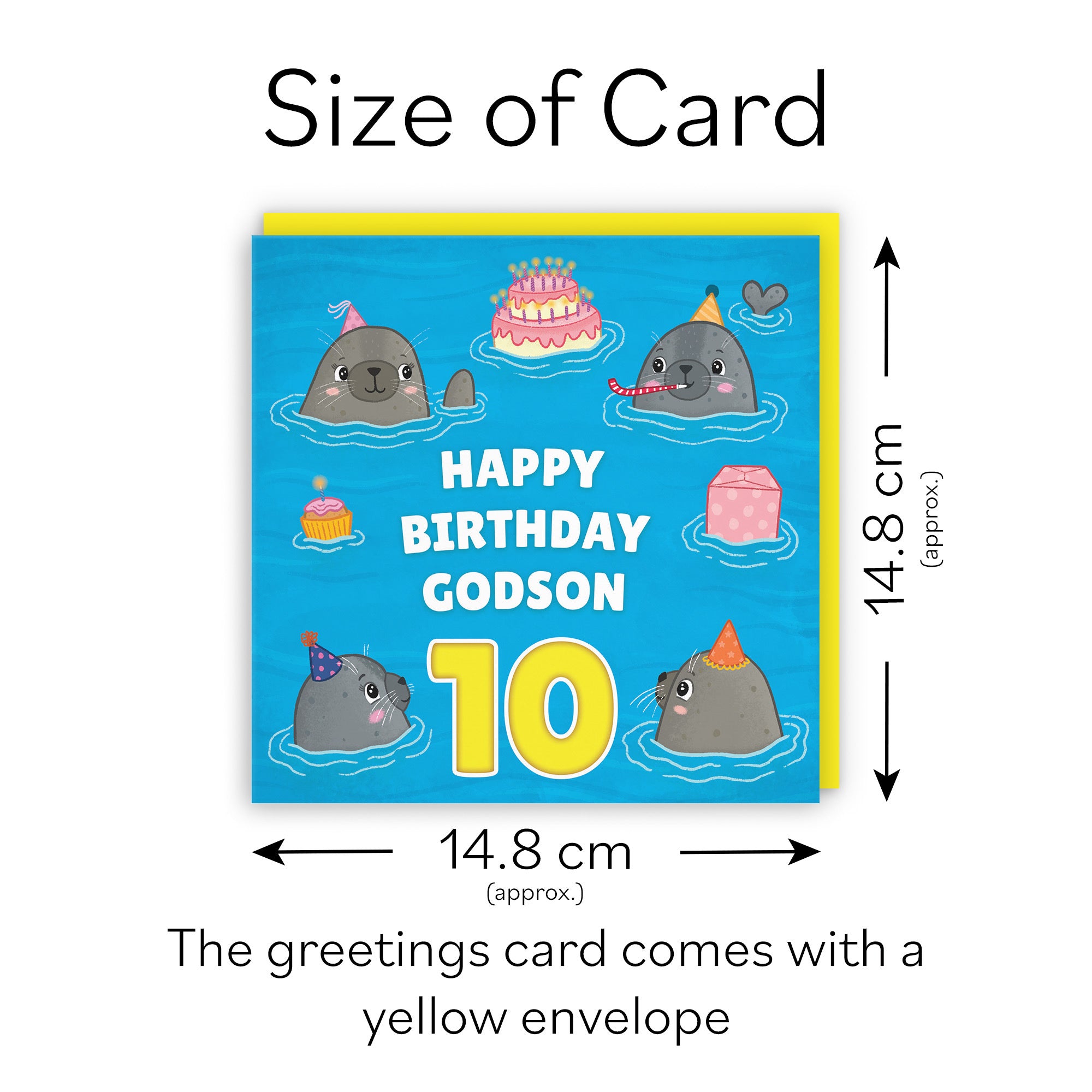 10th Godson Cute Seals Birthday Card Ocean - Default Title (LG01755)