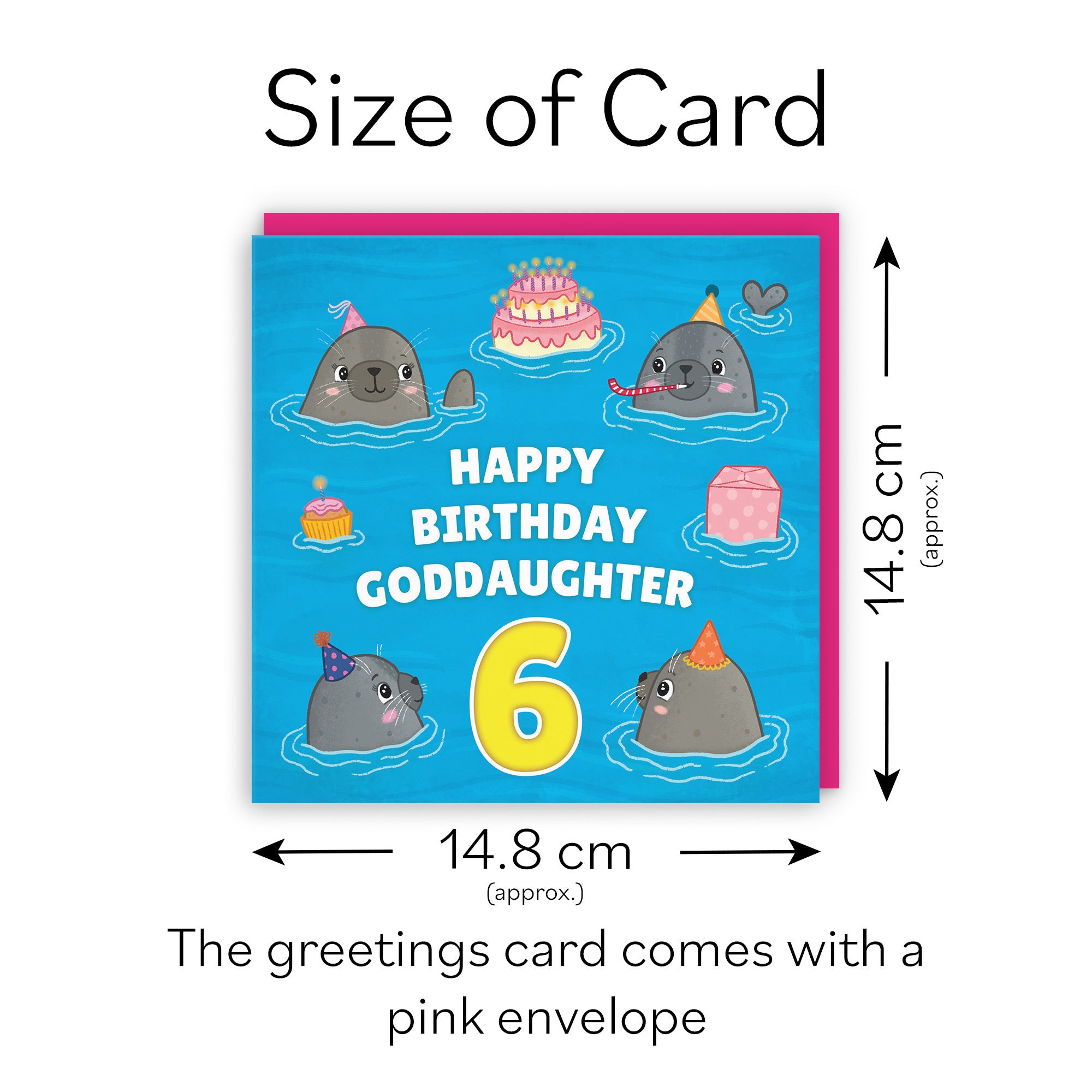 6th Goddaughter Cute Seals Birthday Card Ocean - Default Title (LG01756)