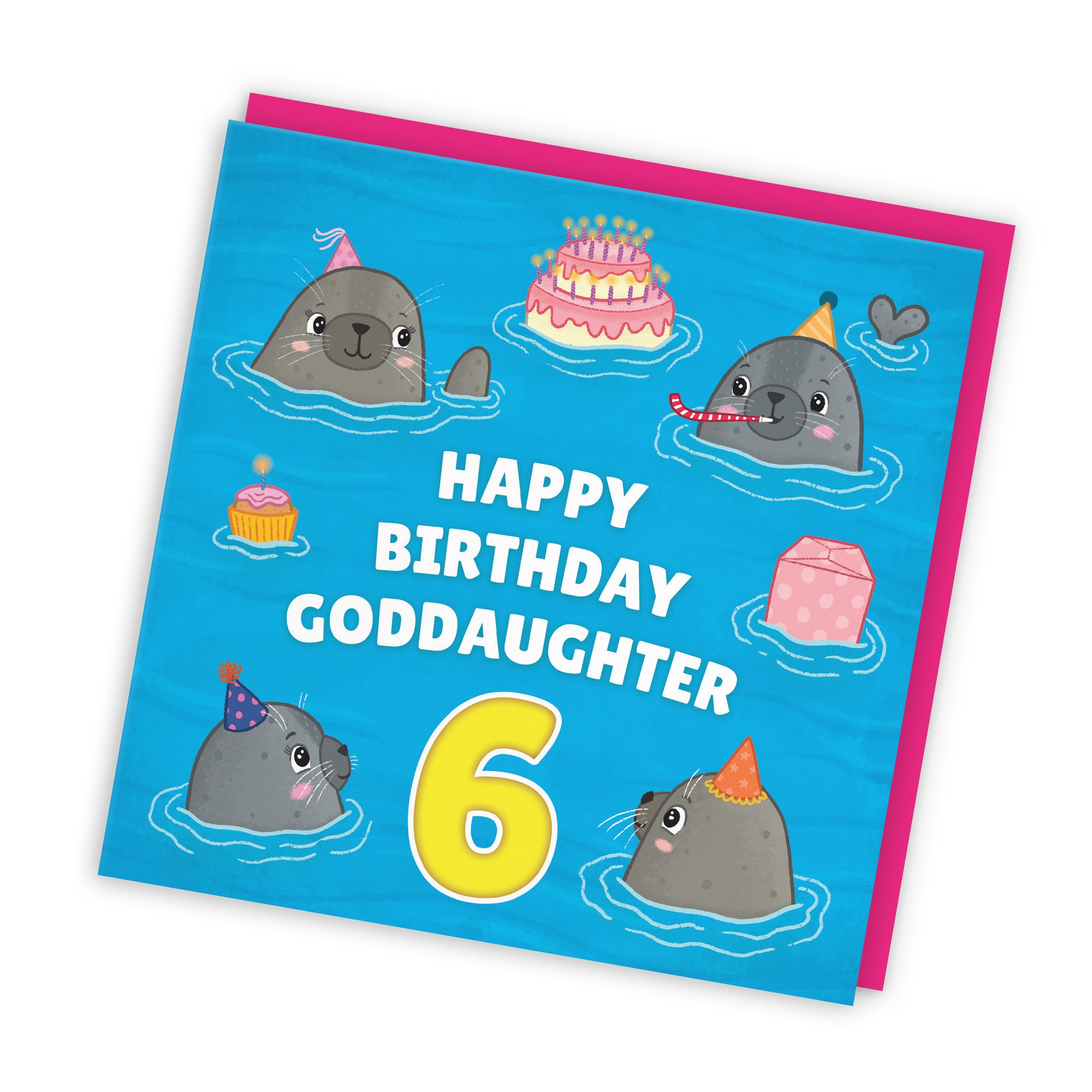 6th Goddaughter Cute Seals Birthday Card Ocean - Default Title (LG01756)