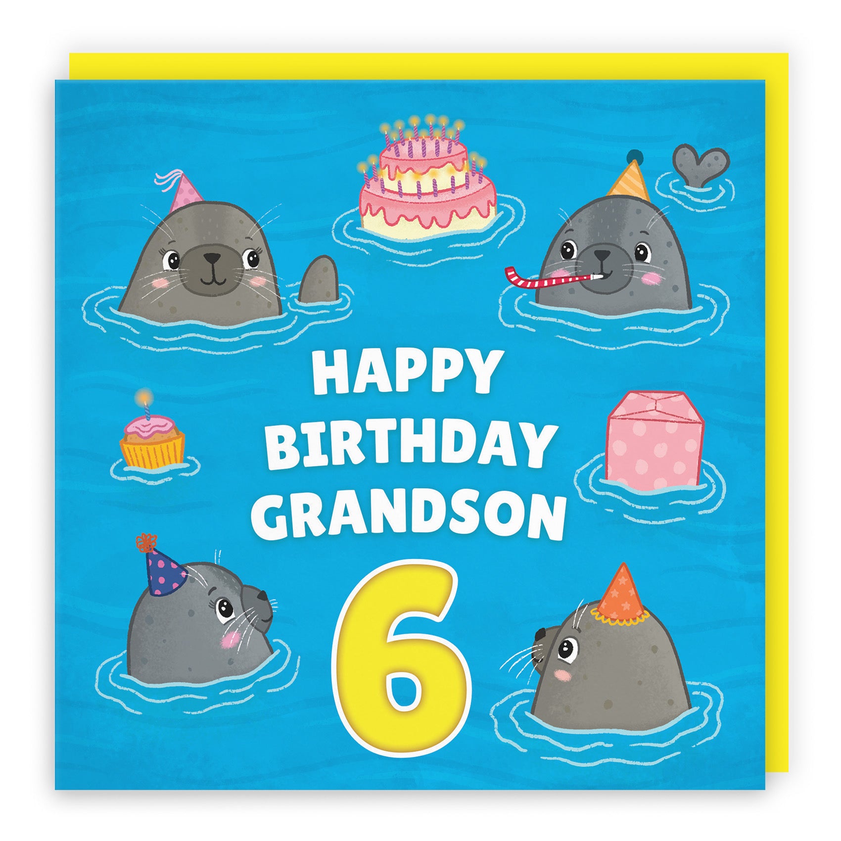 6th Grandson Cute Seals Birthday Card Ocean - Default Title (LG01757)