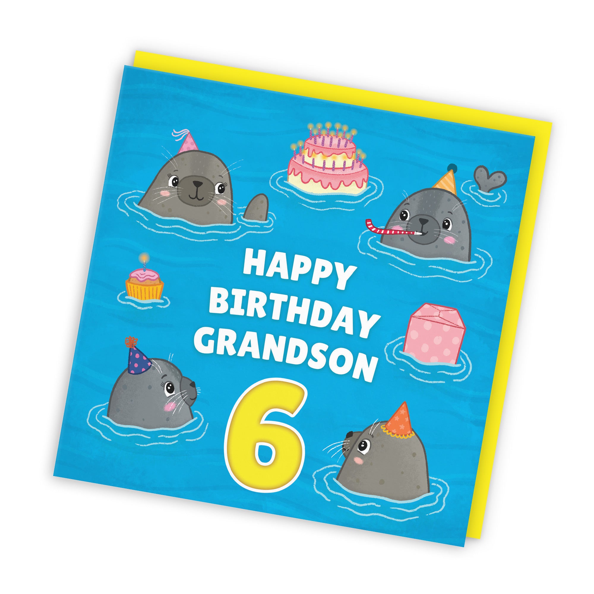 6th Grandson Cute Seals Birthday Card Ocean - Default Title (LG01757)