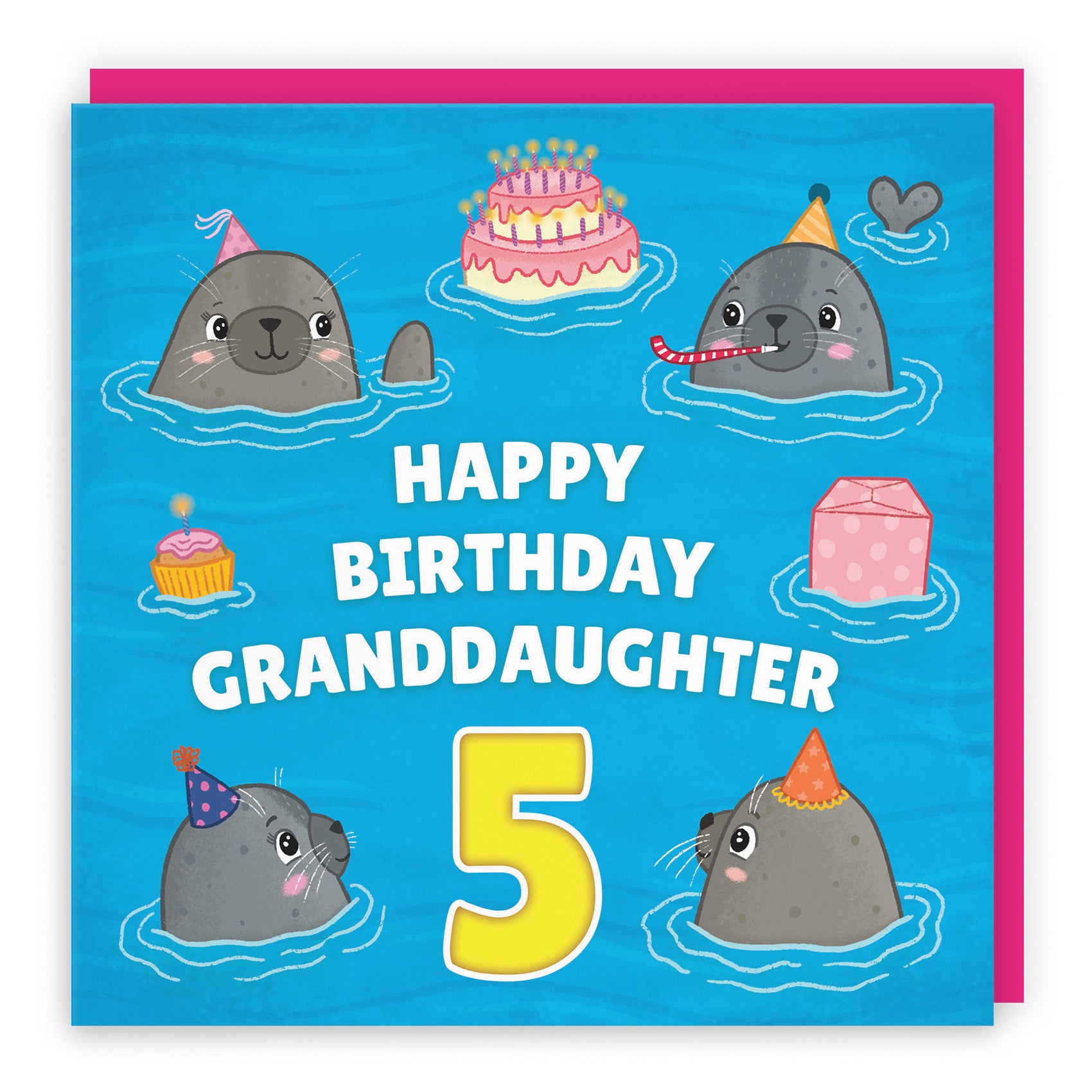 5th Granddaughter Cute Seals Birthday Card Ocean - Default Title (LG01758)