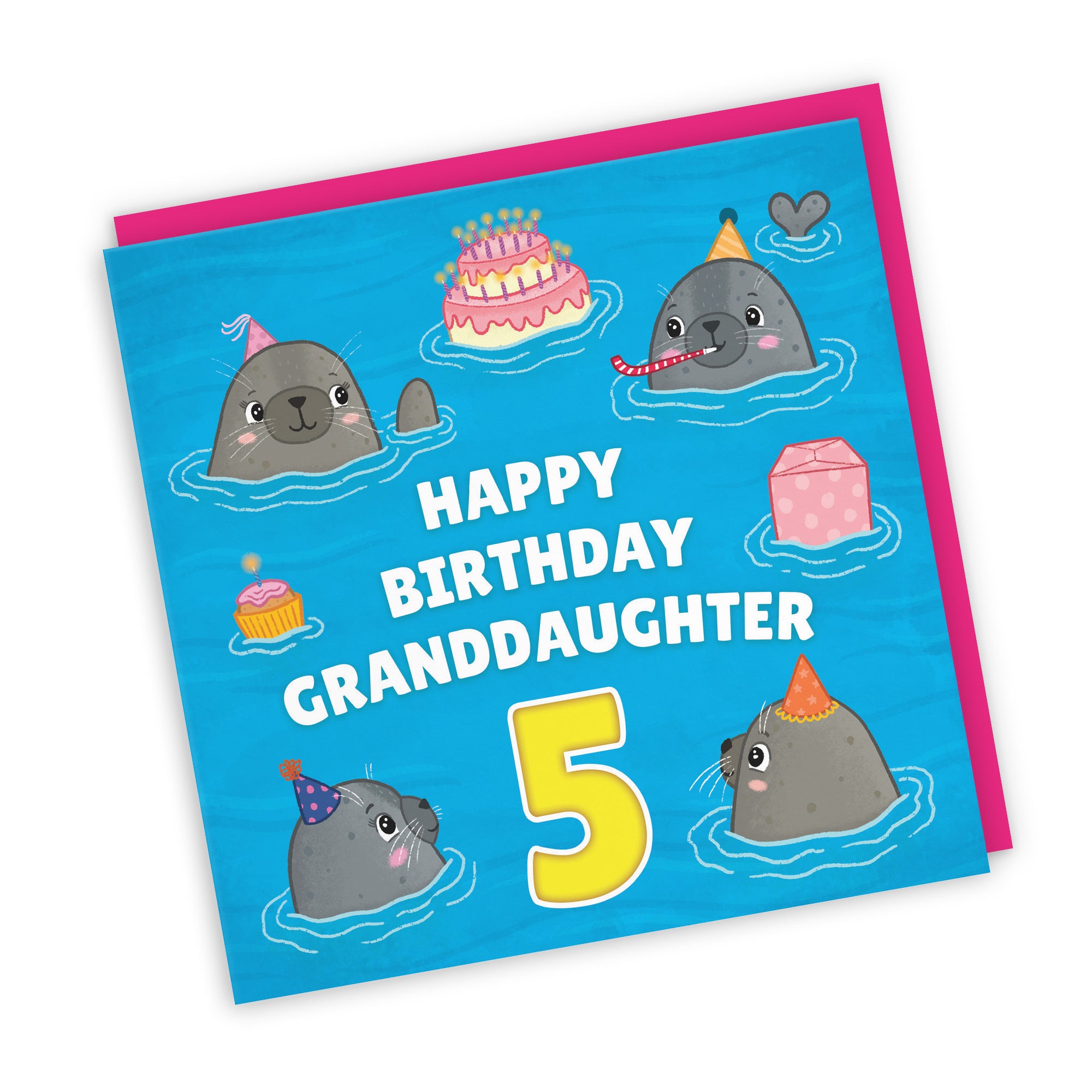 5th Granddaughter Cute Seals Birthday Card Ocean - Default Title (LG01758)