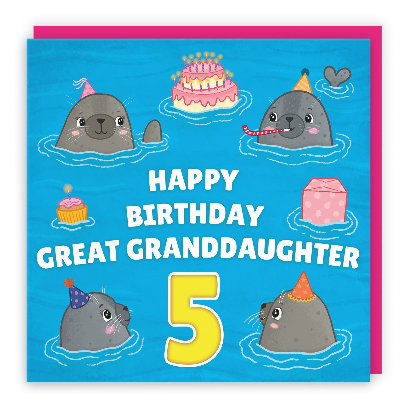 5th Great Granddaughter Cute Seals Birthday Card Ocean - Default Title (LG01759)