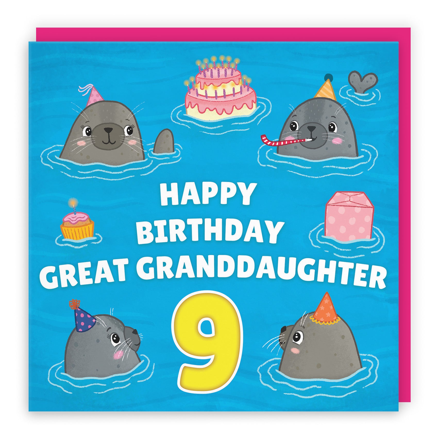 9th Great Granddaughter Cute Seals Birthday Card Ocean - Default Title (LG01760)