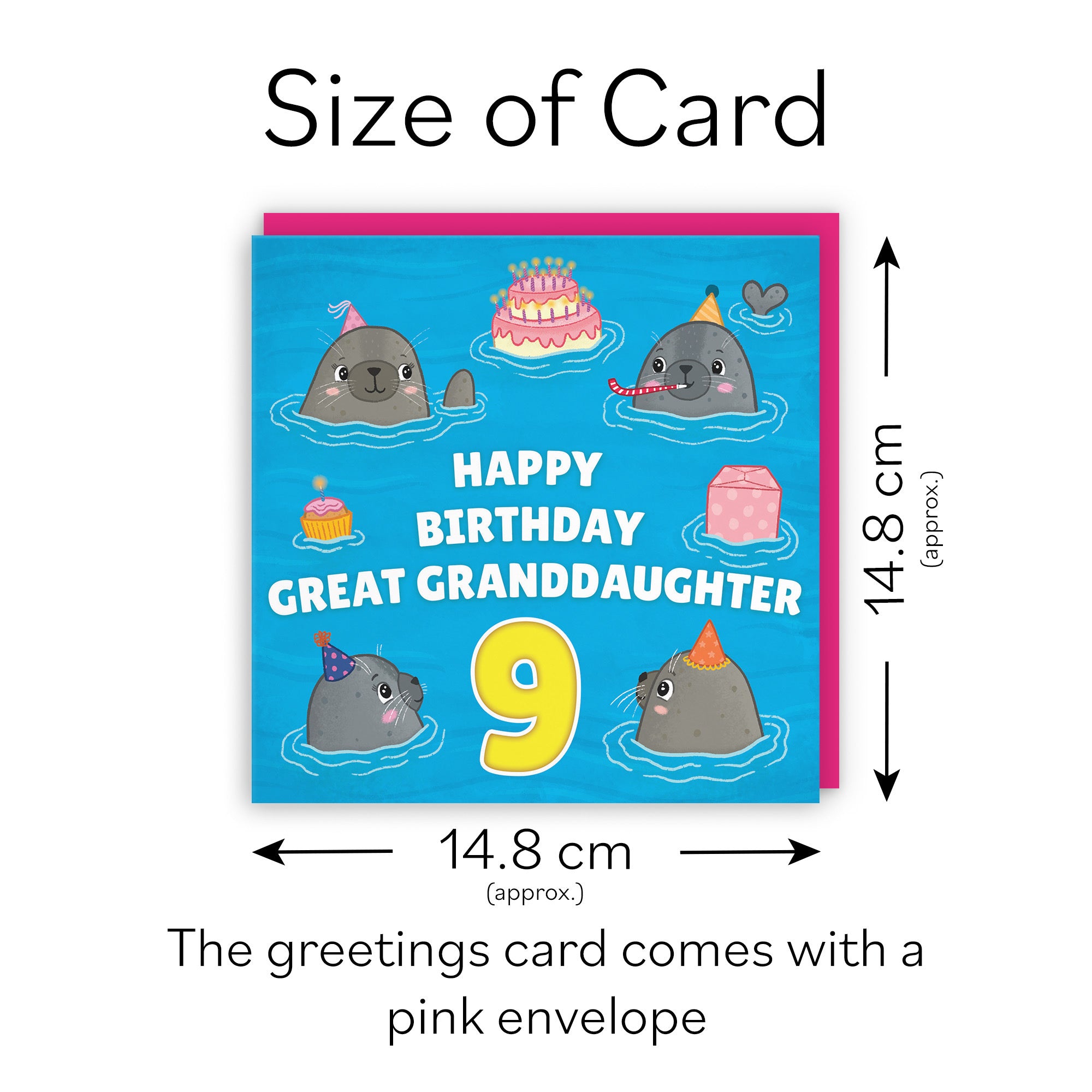 9th Great Granddaughter Cute Seals Birthday Card Ocean - Default Title (LG01760)