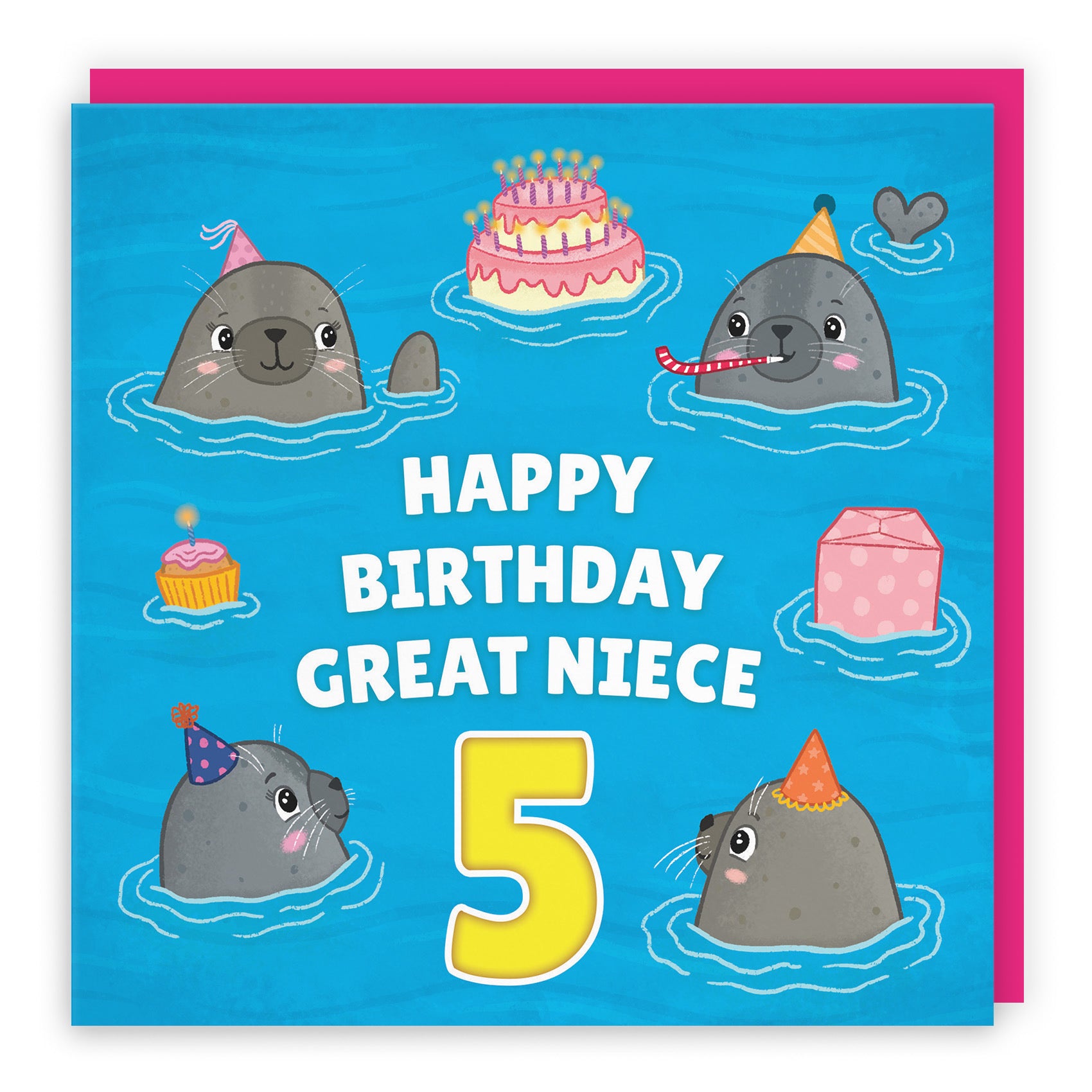 5th Great Niece Cute Seals Birthday Card Ocean - Default Title (LG01761)