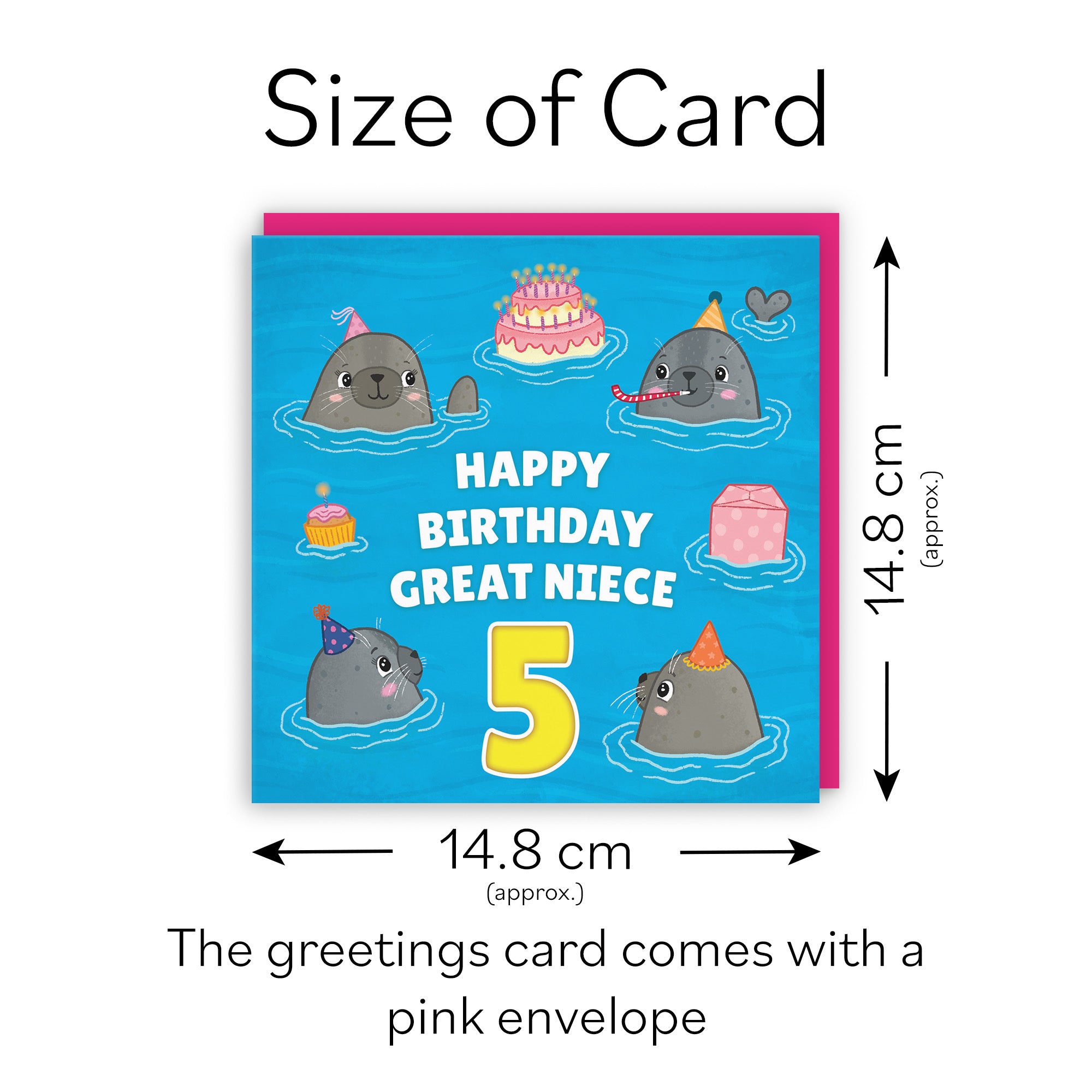 5th Great Niece Cute Seals Birthday Card Ocean - Default Title (LG01761)