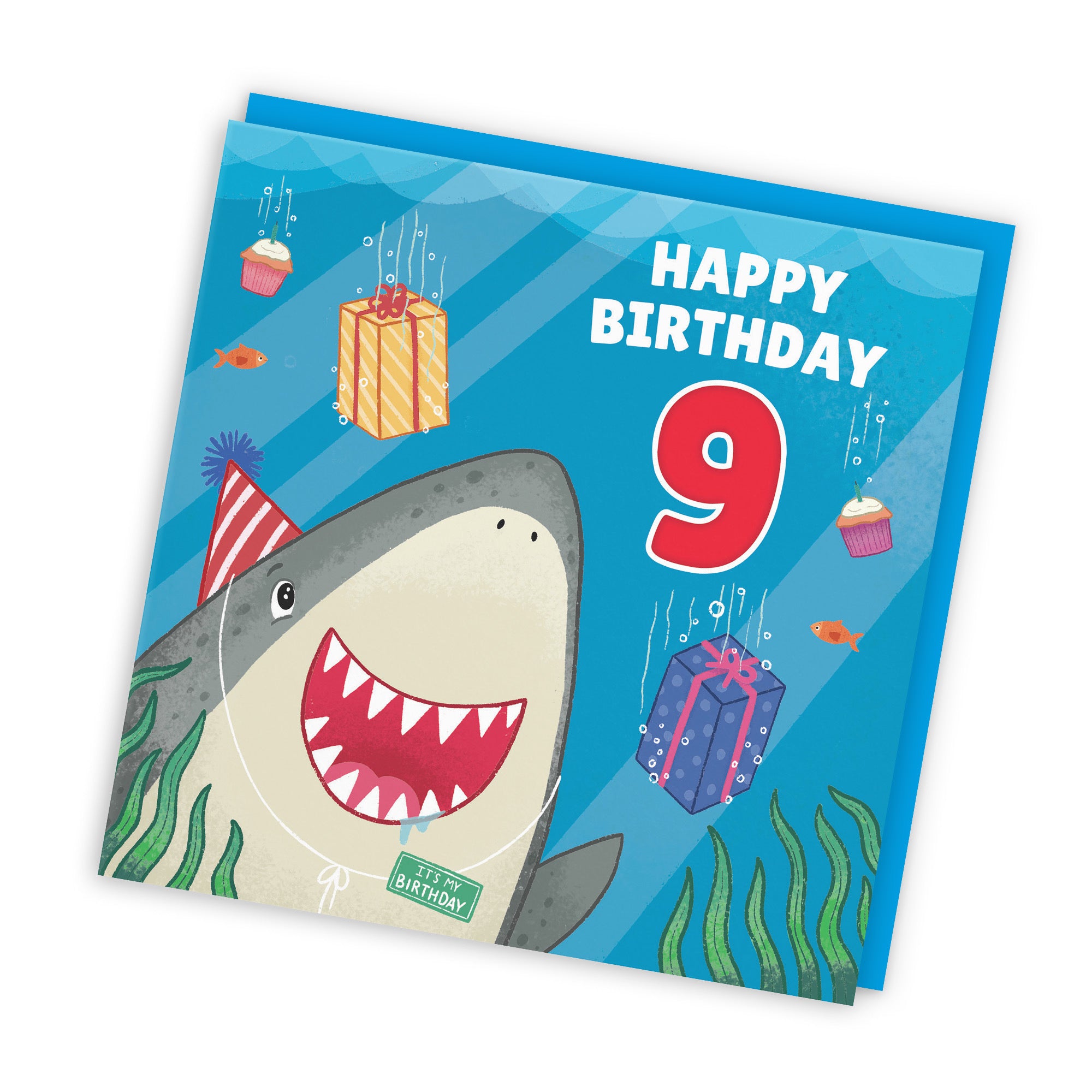 9th Cute Shark Birthday Card Ocean - Default Title (LG01762)