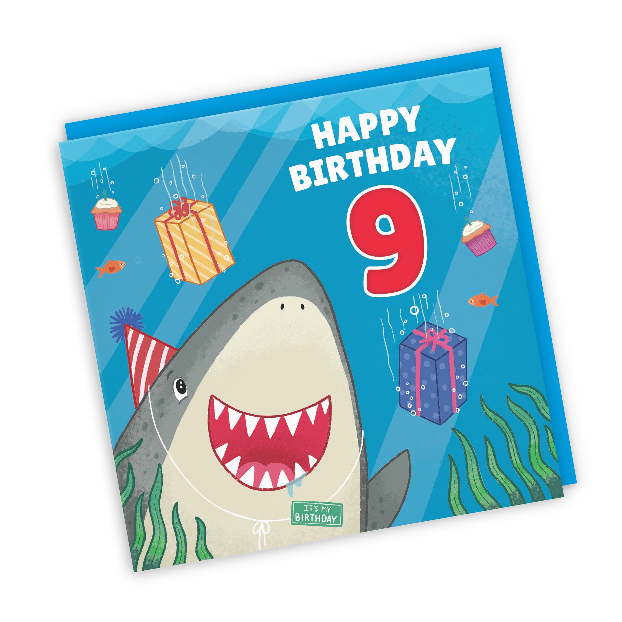 9th Cute Shark Birthday Card Ocean - Default Title (LG01762)