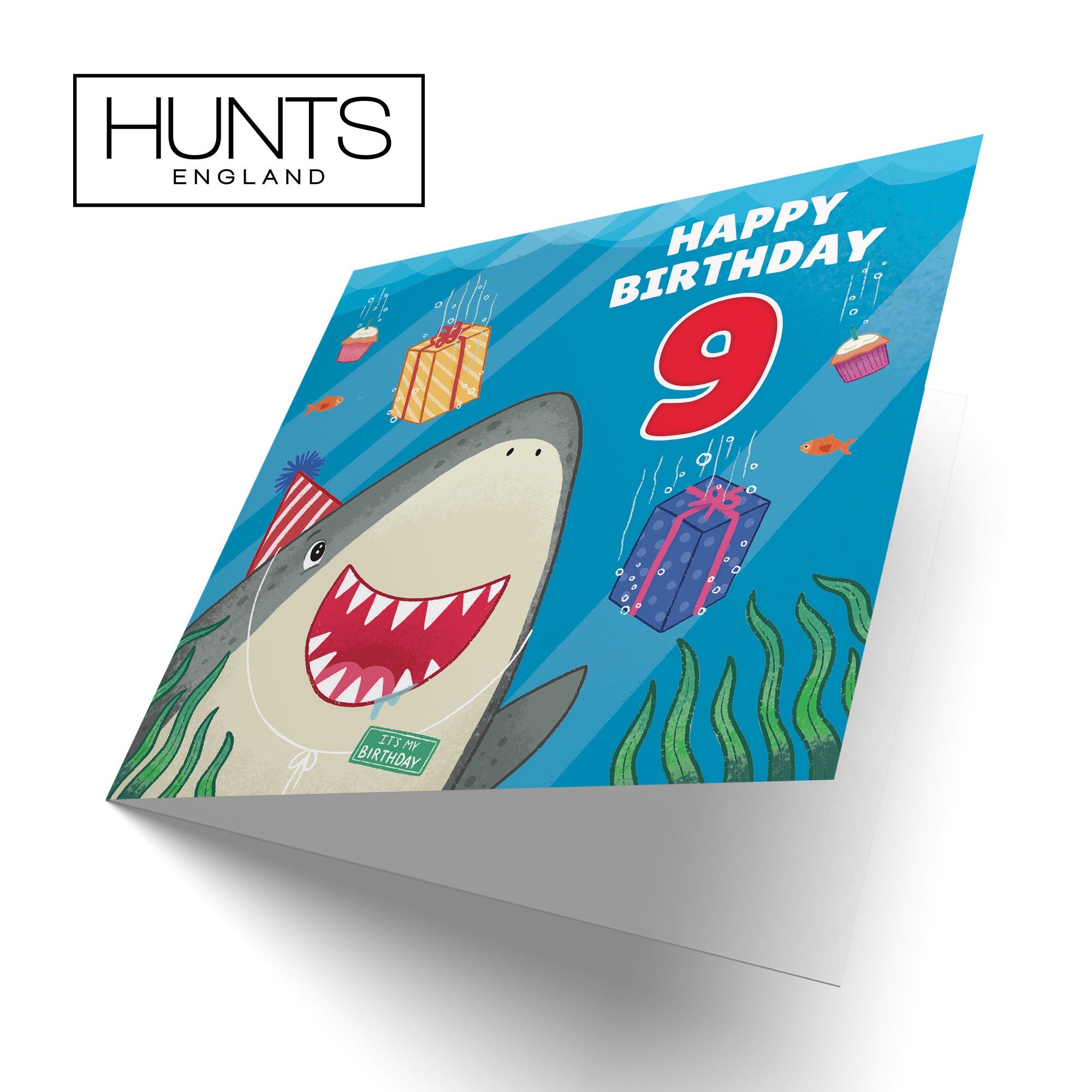 9th Cute Shark Birthday Card Ocean - Default Title (LG01762)