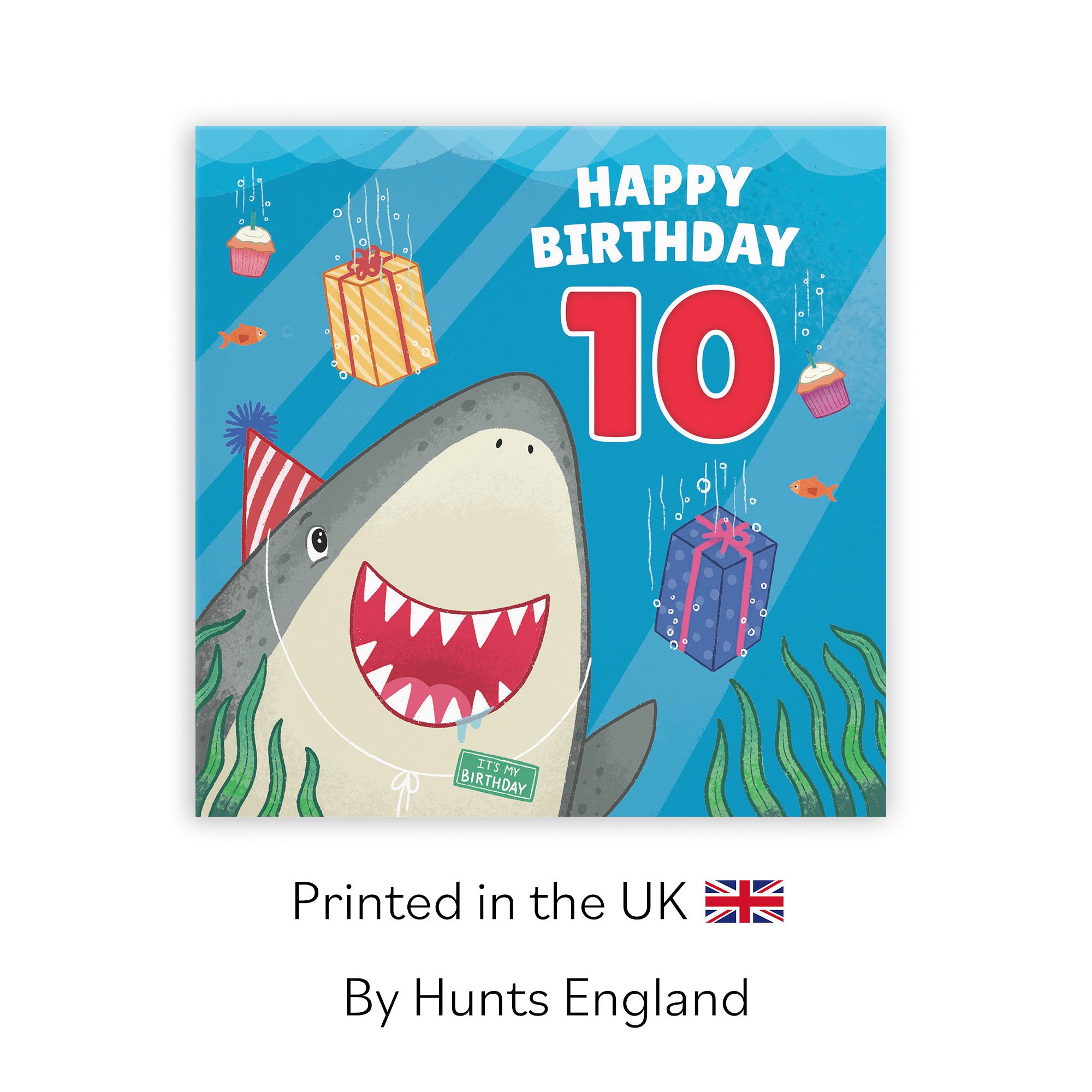 10th Cute Shark Birthday Card Ocean - Default Title (LG01763)