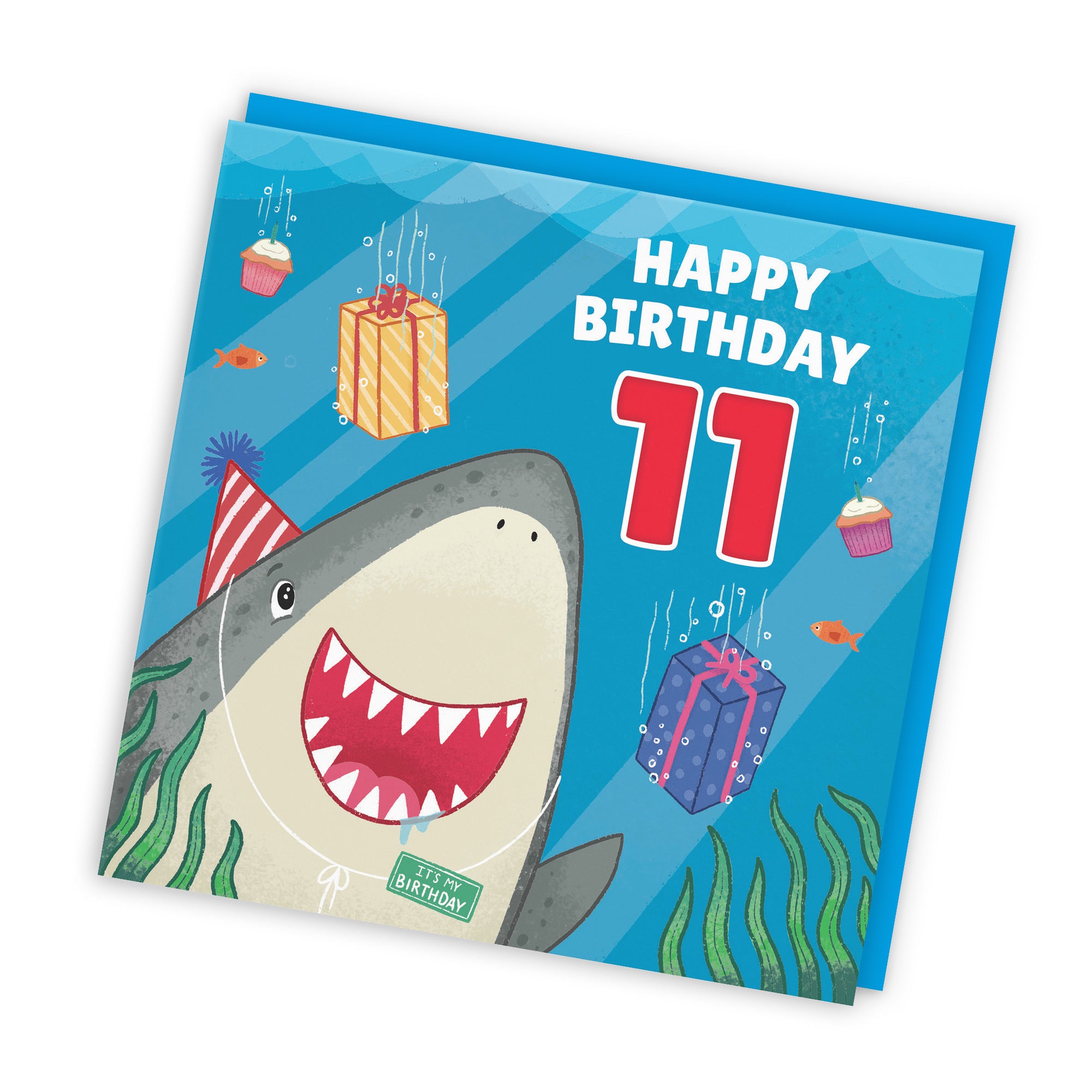 11th Cute Shark Birthday Card Ocean - Default Title (LG01764)