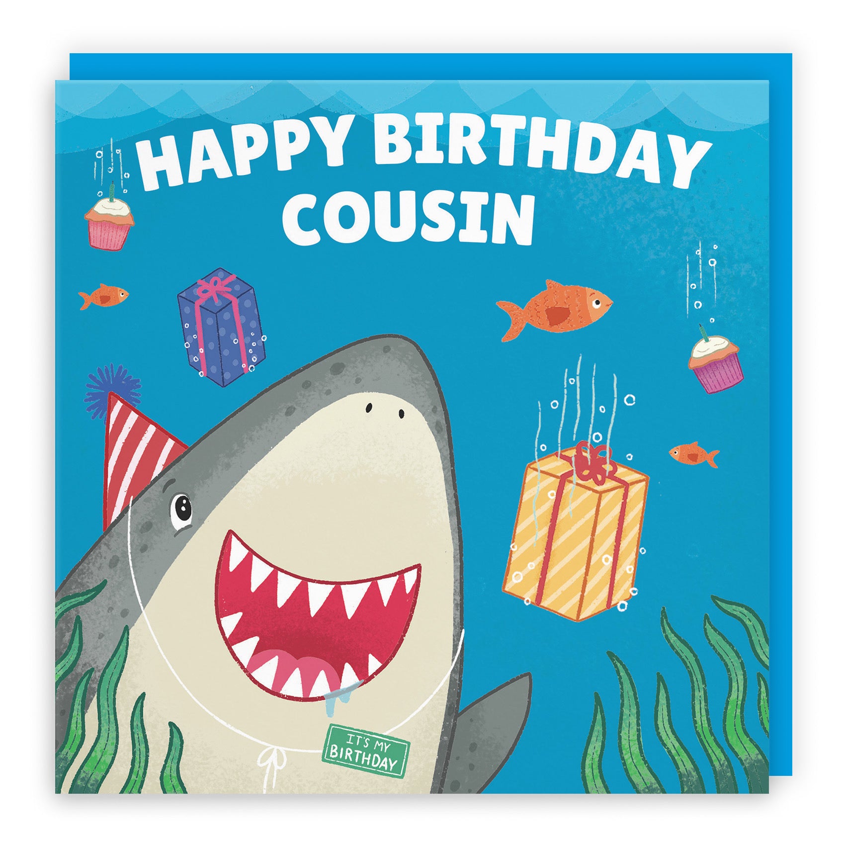 Cousin Cute Shark Birthday Card Ocean - Default Title (LG01770)