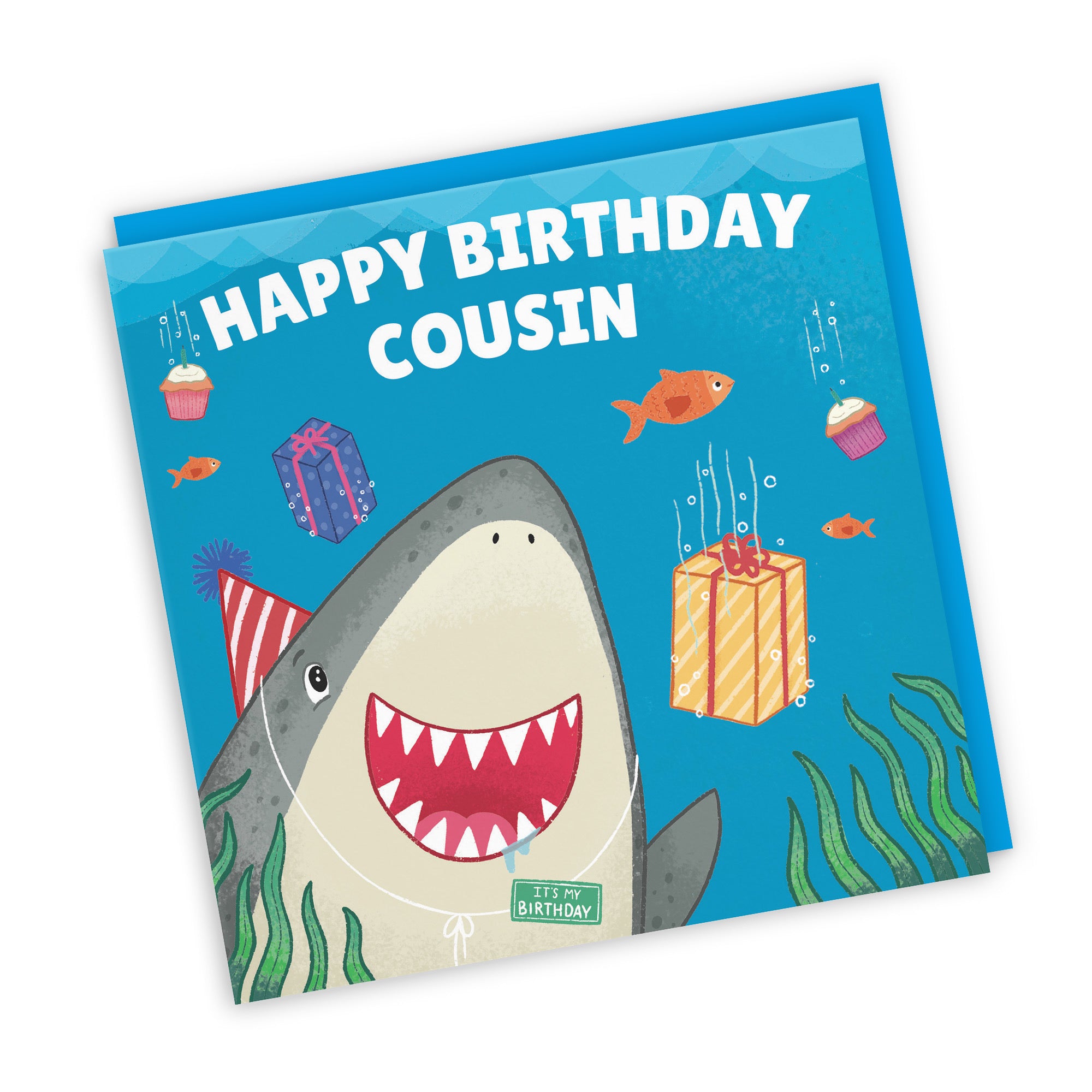 Cousin Cute Shark Birthday Card Ocean - Default Title (LG01770)