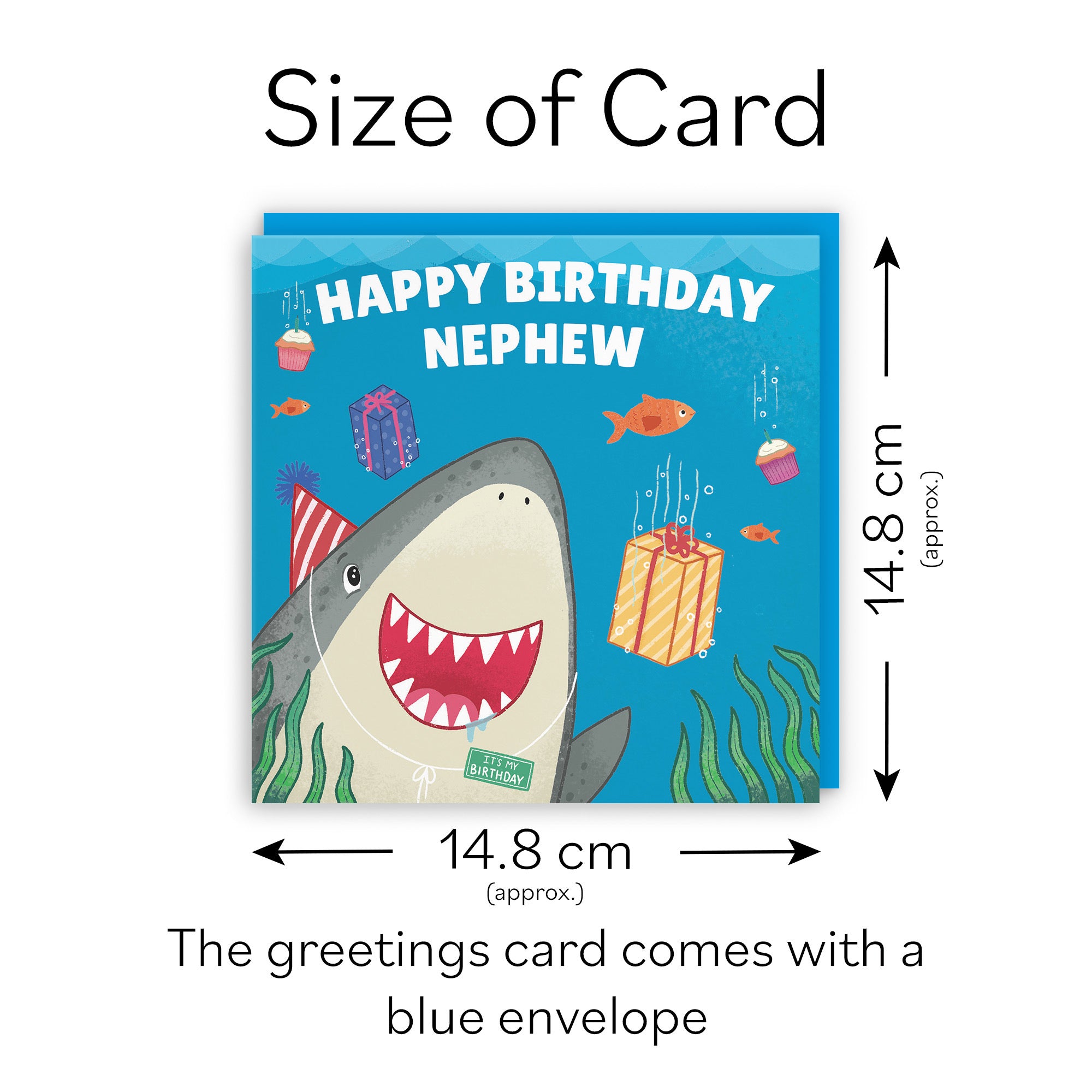 Nephew Cute Shark Birthday Card Ocean - Default Title (LG01771)
