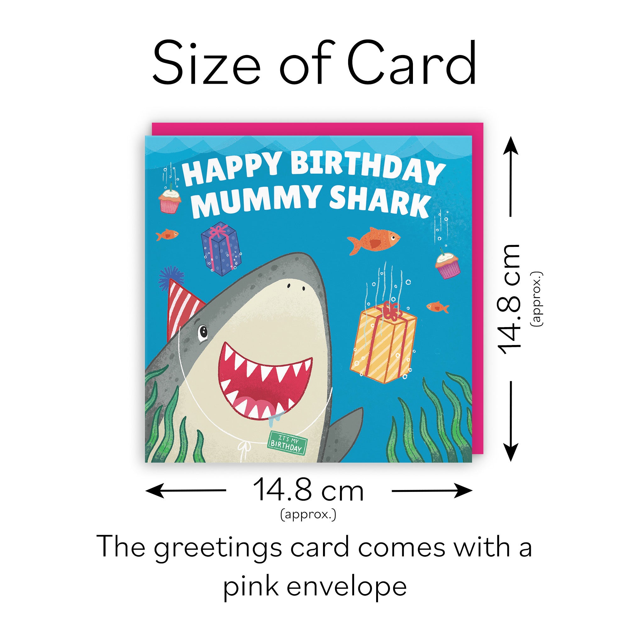 Mummy Cute Shark Birthday Card Ocean - Default Title (LG01773)