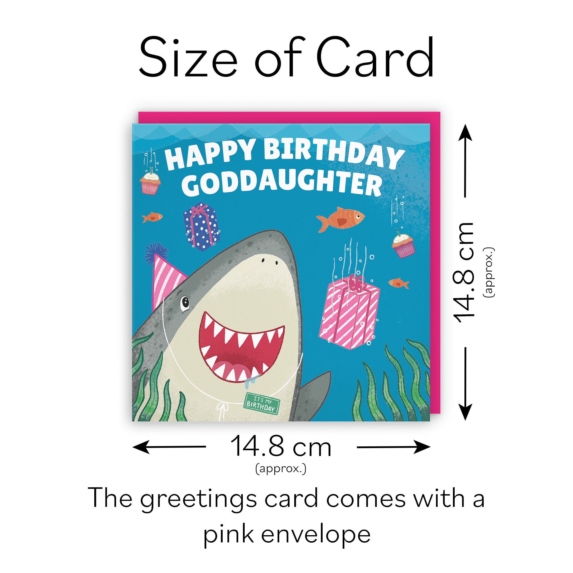 Goddaughter Cute Shark Birthday Card Ocean - Default Title (LG01775)