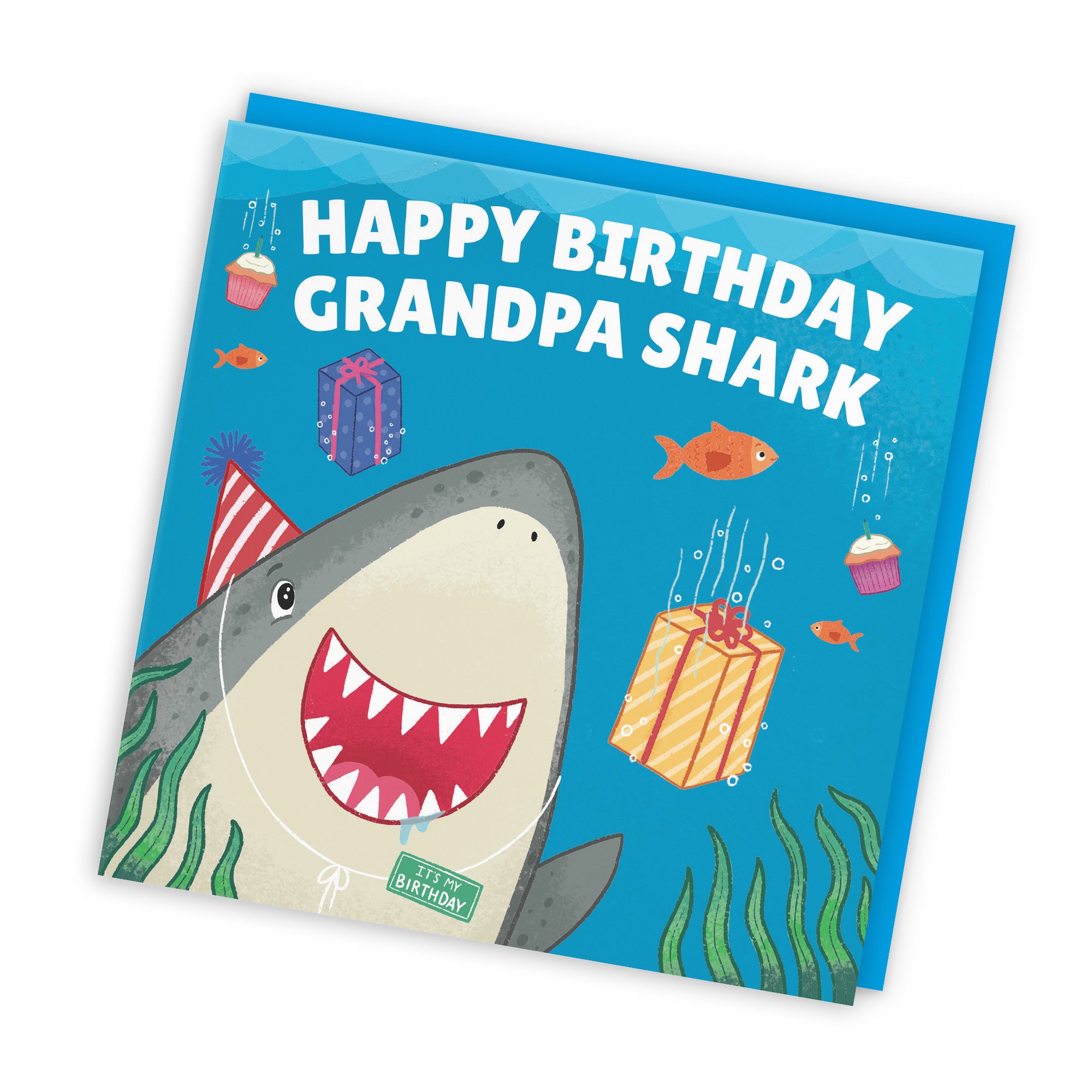 Grandpa Cute Shark Birthday Card Ocean - Default Title (LG01776)