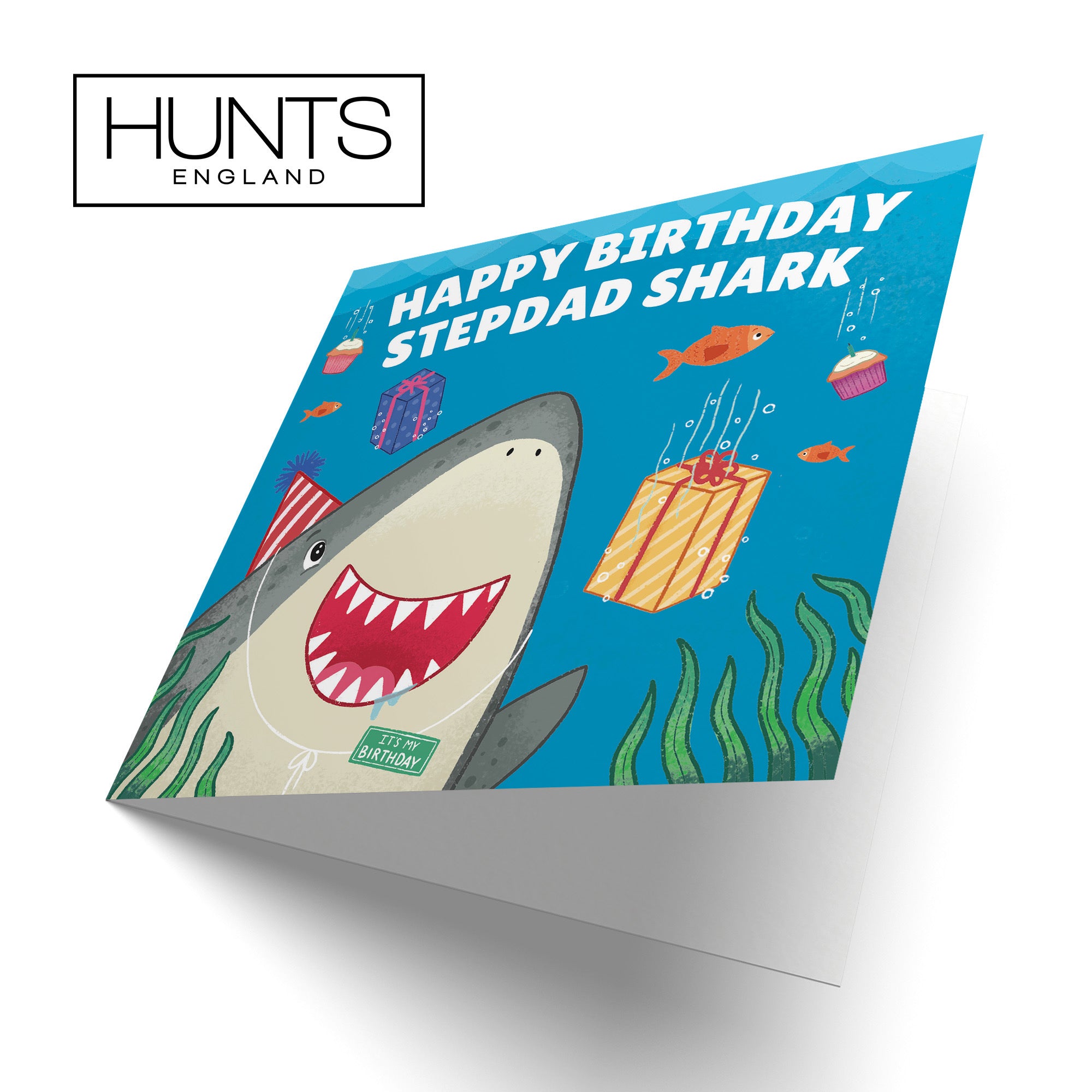 Stepdad Cute Shark Birthday Card Ocean - Default Title (LG01779)