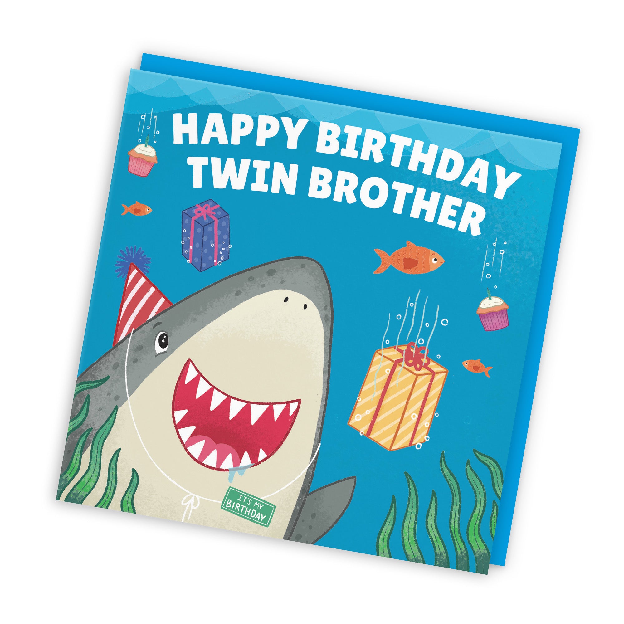 Twin Brother Cute Shark Birthday Card Ocean - Default Title (LG01780)