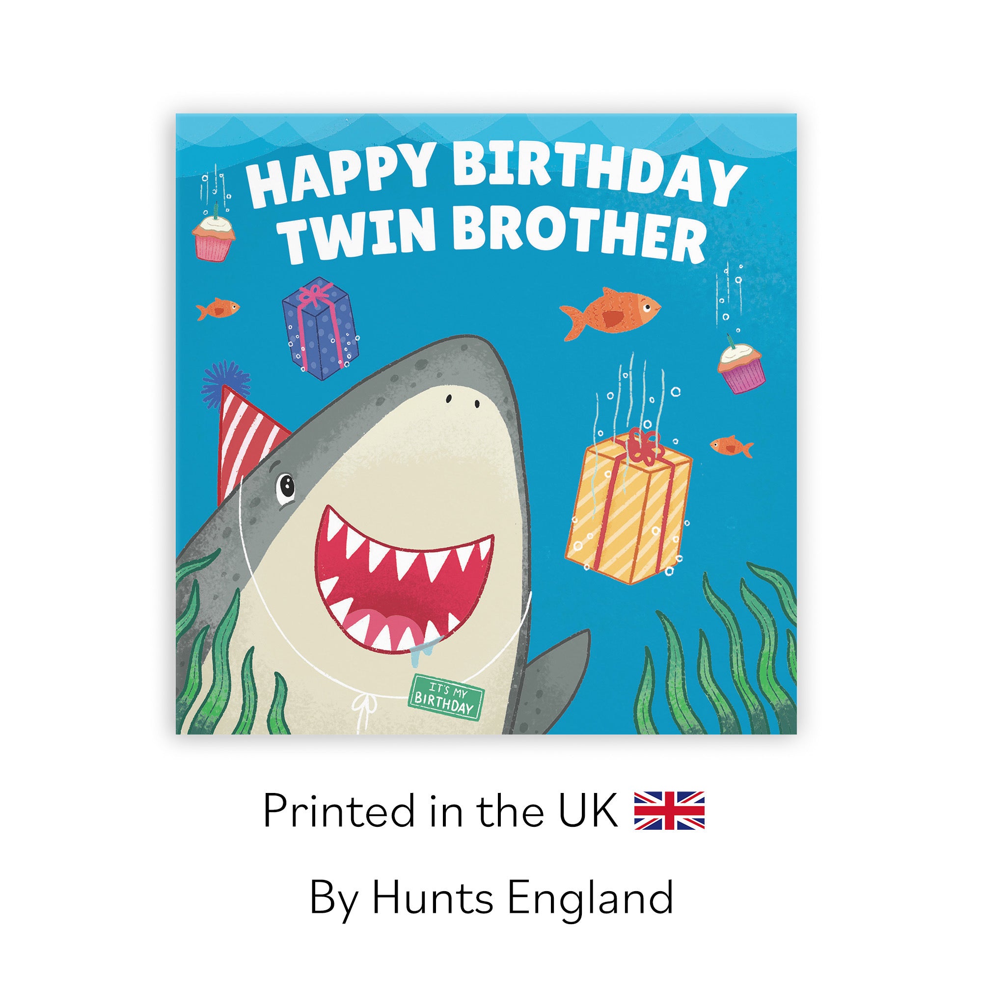 Twin Brother Cute Shark Birthday Card Ocean - Default Title (LG01780)