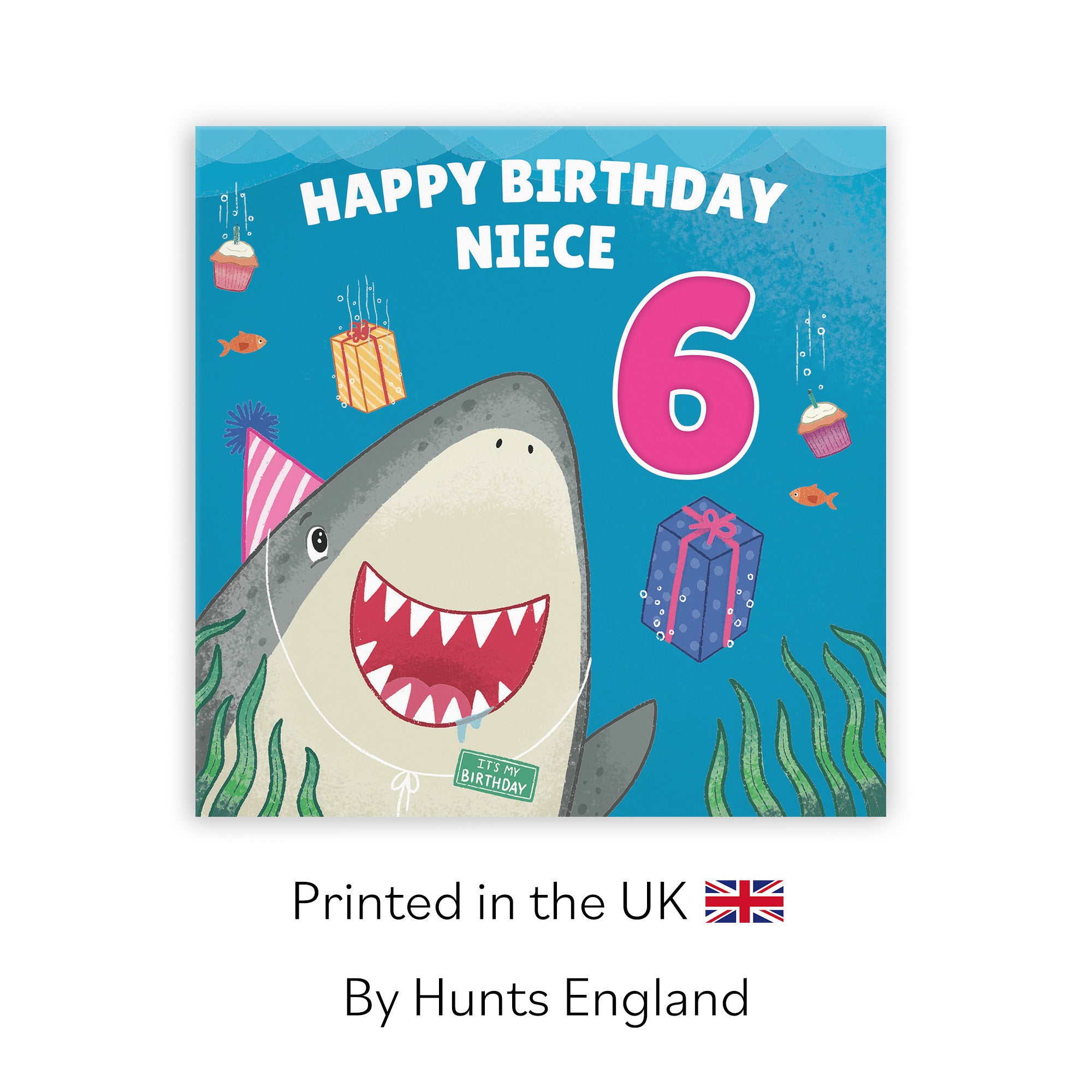 6th Niece Cute Shark Birthday Card Ocean - Default Title (LG01782)