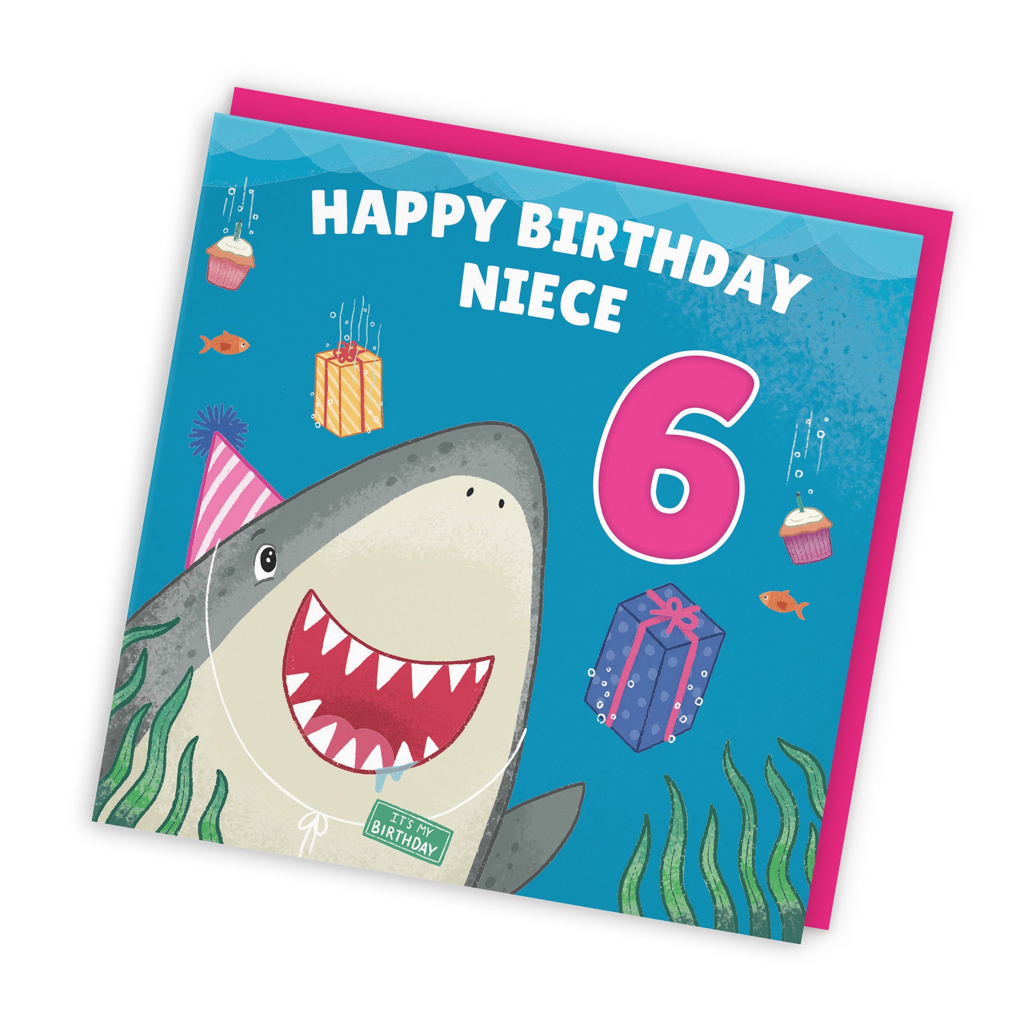 6th Niece Cute Shark Birthday Card Ocean - Default Title (LG01782)