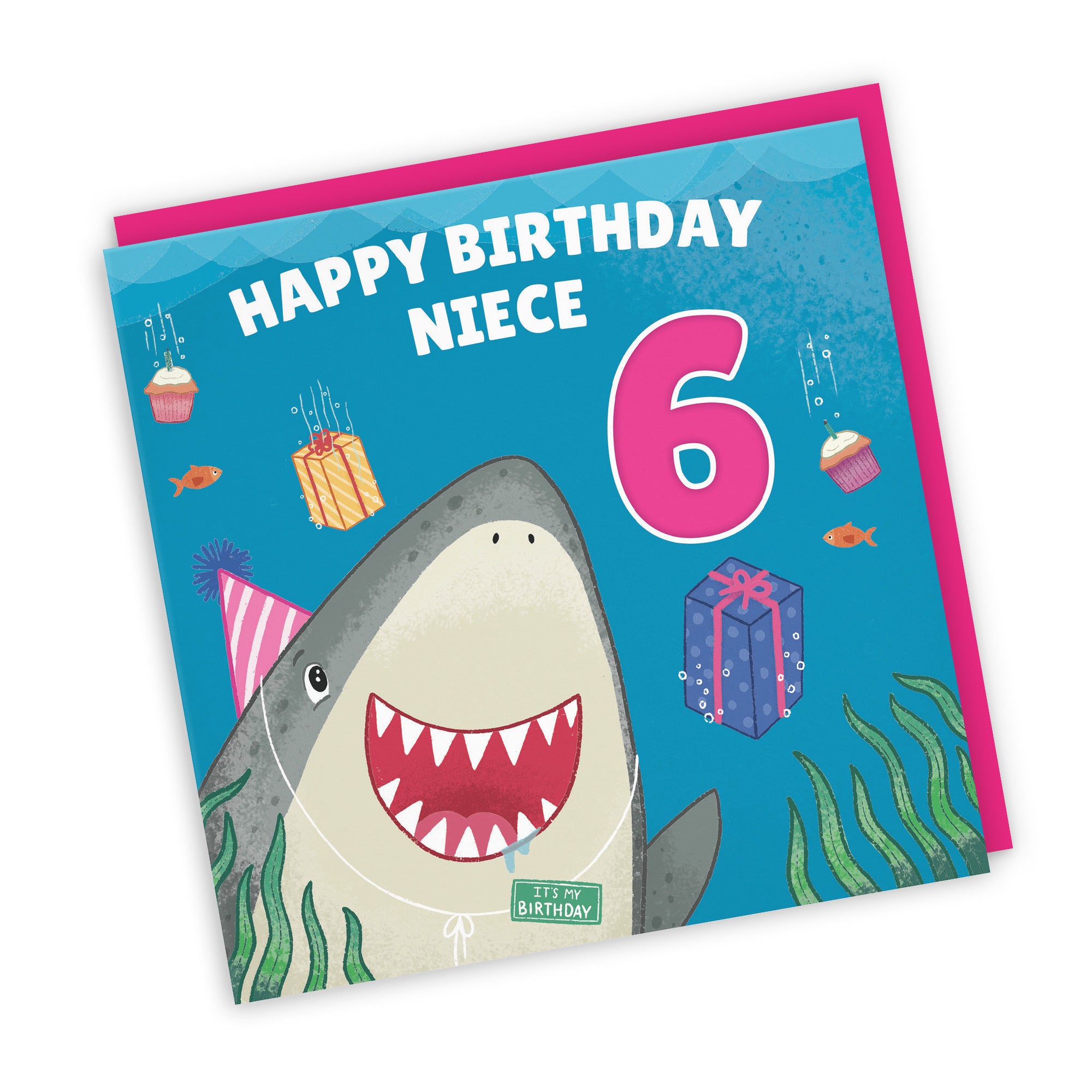 6th Niece Cute Shark Birthday Card Ocean - Default Title (LG01782)
