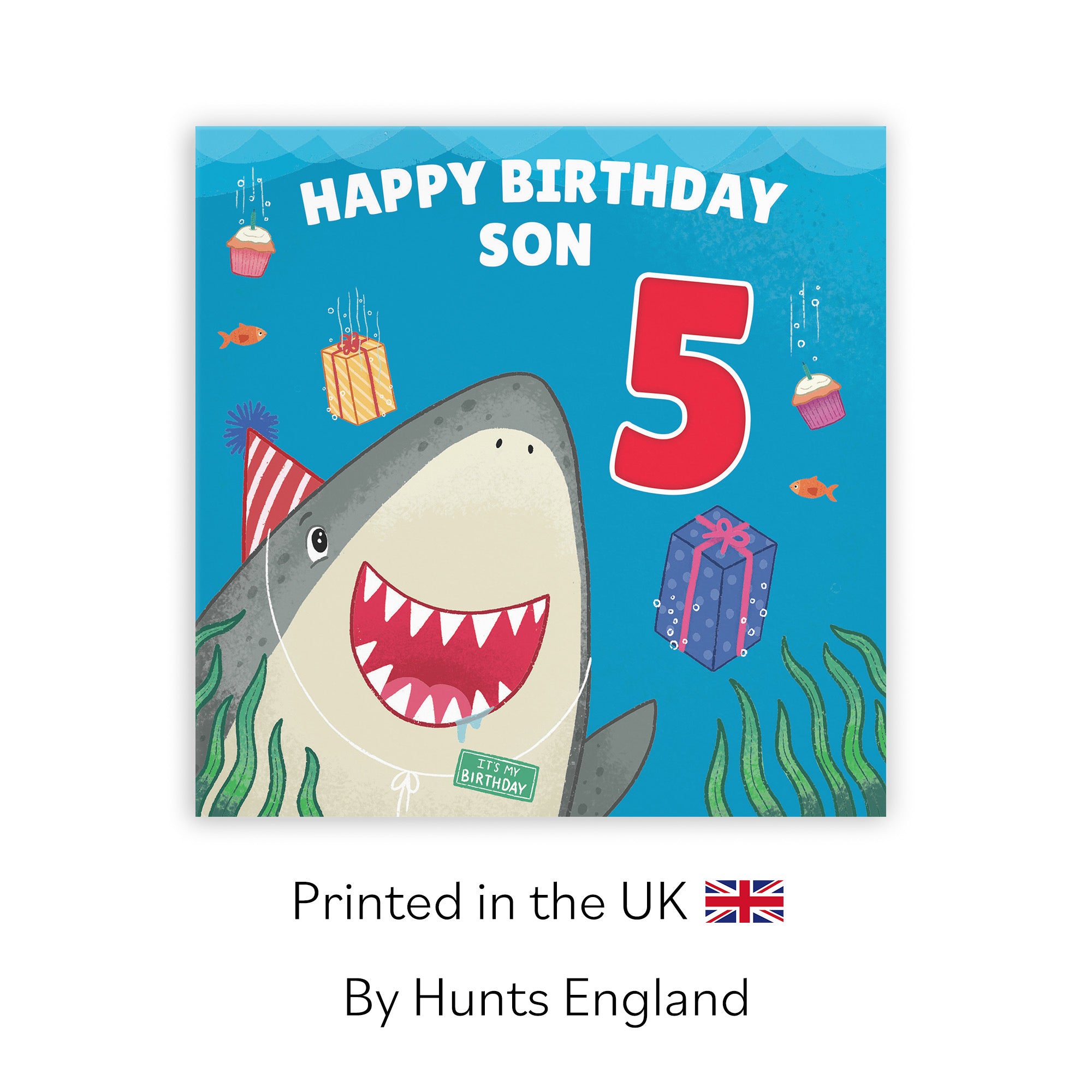 5th Son Cute Shark Birthday Card Ocean - Default Title (LG01784)