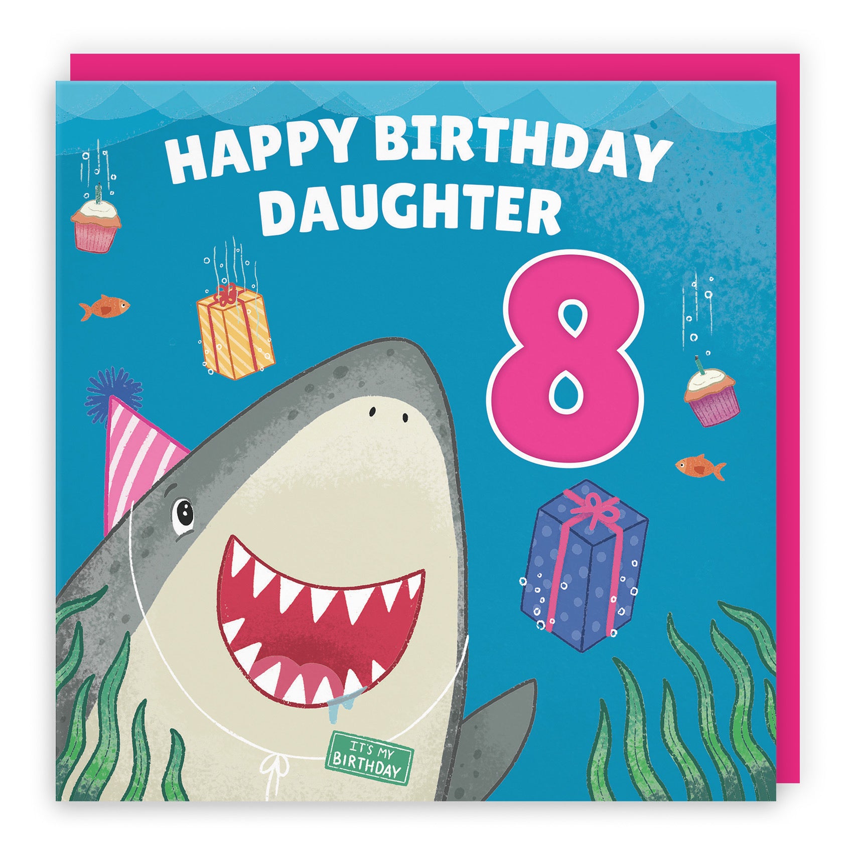 8th Daughter Cute Shark Birthday Card Ocean - Default Title (LG01786)