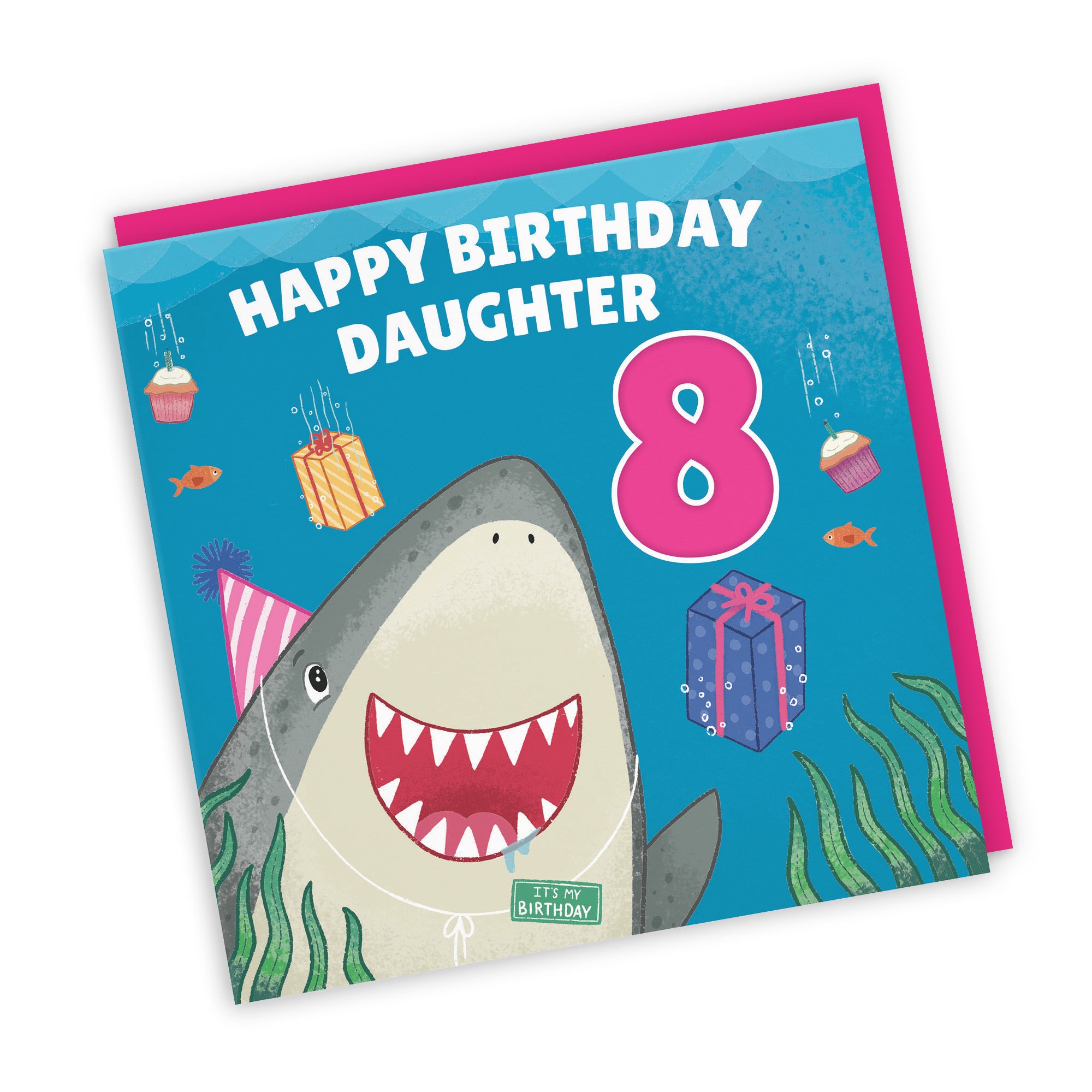 8th Daughter Cute Shark Birthday Card Ocean - Default Title (LG01786)