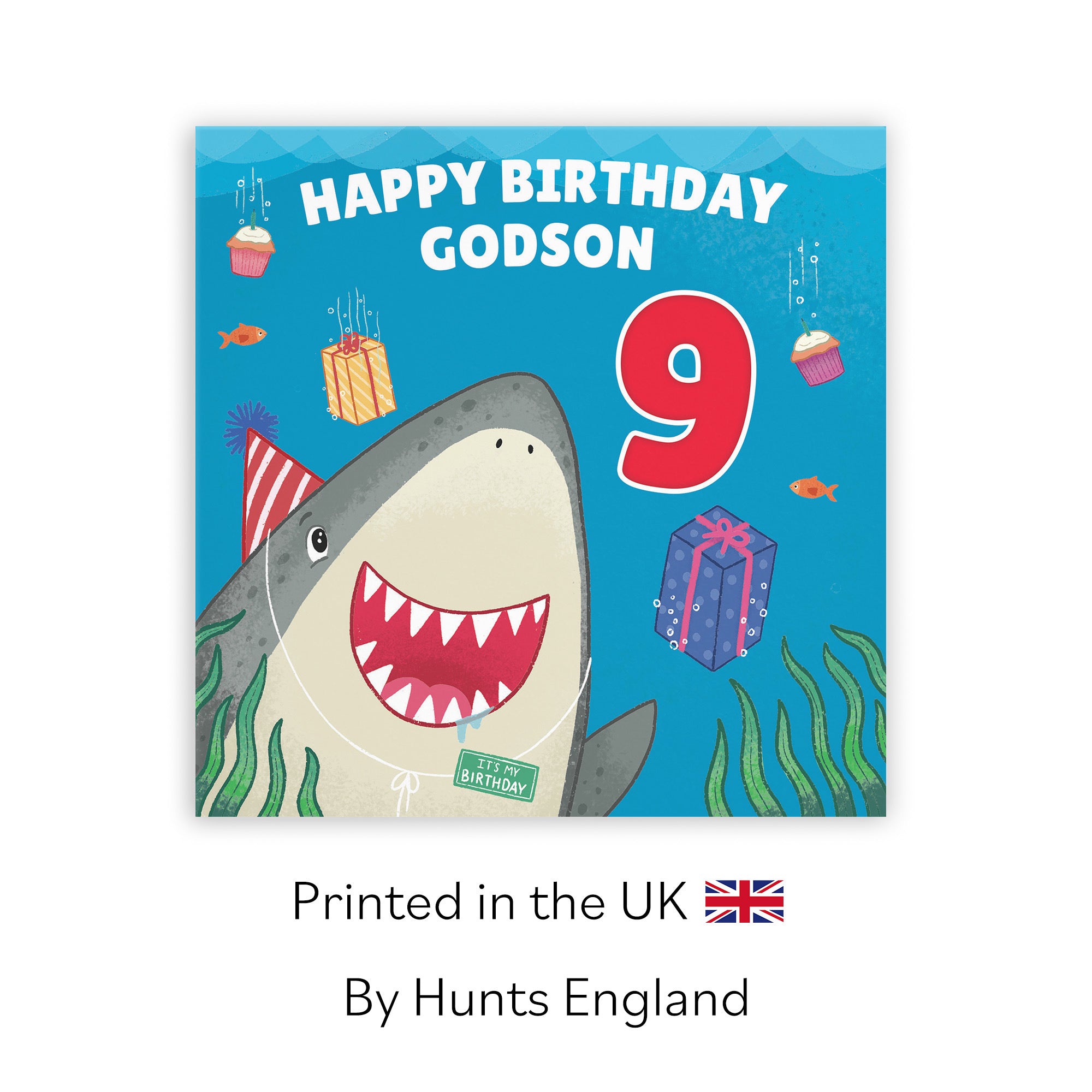 9th Godson Cute Shark Birthday Card Ocean - Default Title (LG01788)