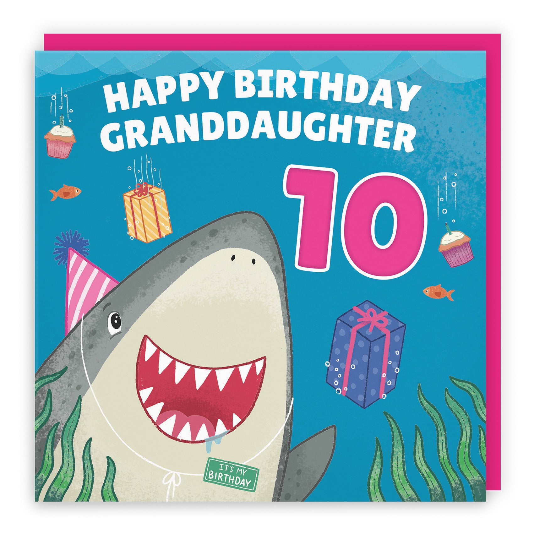 10th Granddaughter Cute Shark Birthday Card Ocean - Default Title (LG01791)