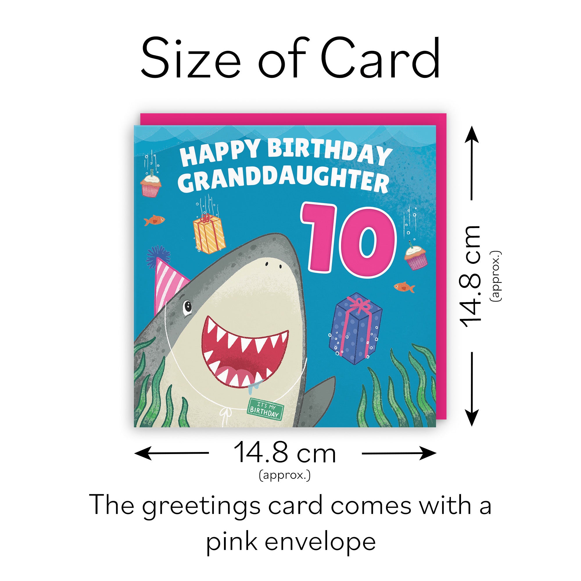 10th Granddaughter Cute Shark Birthday Card Ocean - Default Title (LG01791)