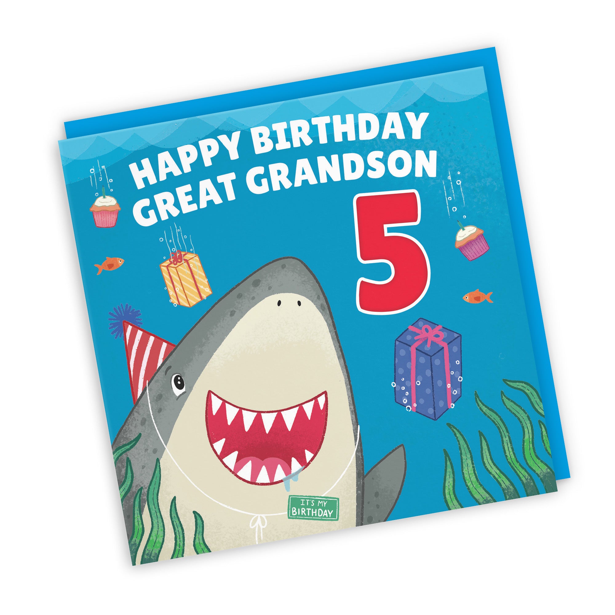 5th Great Grandson Cute Shark Birthday Card Ocean - Default Title (LG01792)
