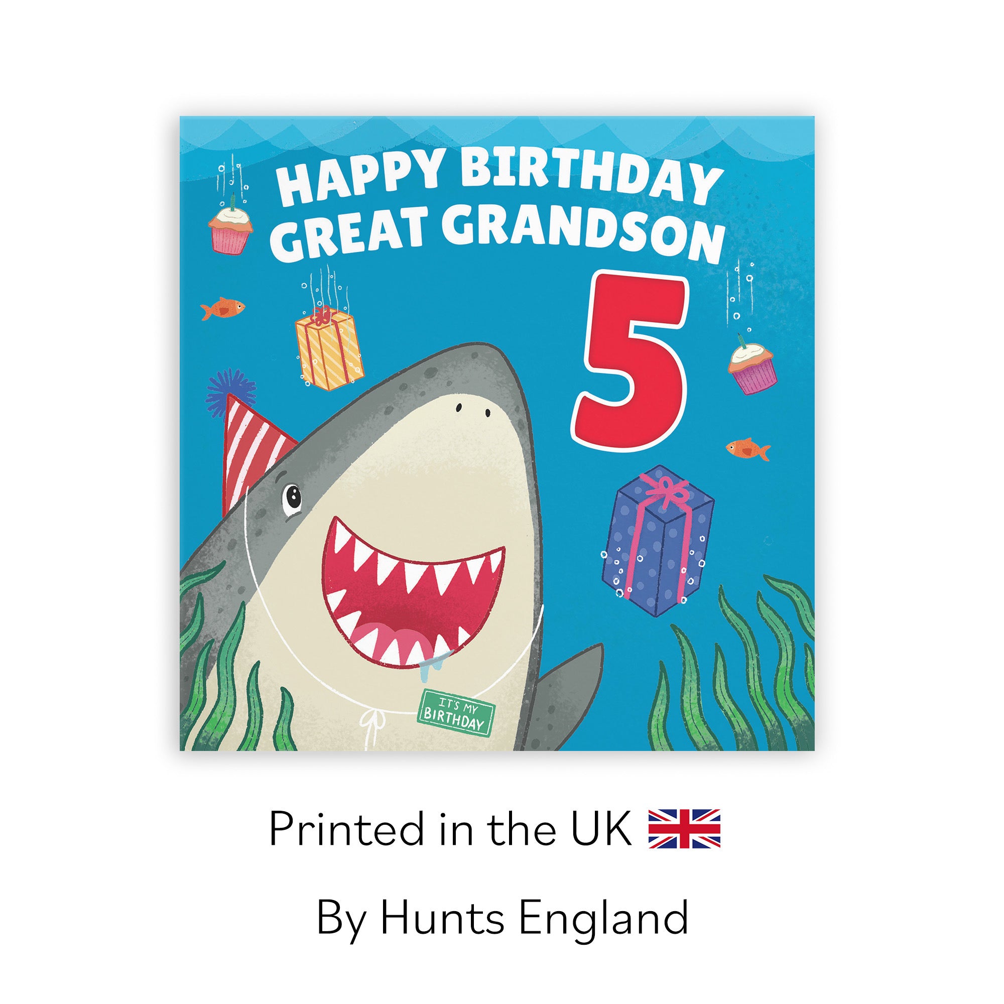 5th Great Grandson Cute Shark Birthday Card Ocean - Default Title (LG01792)