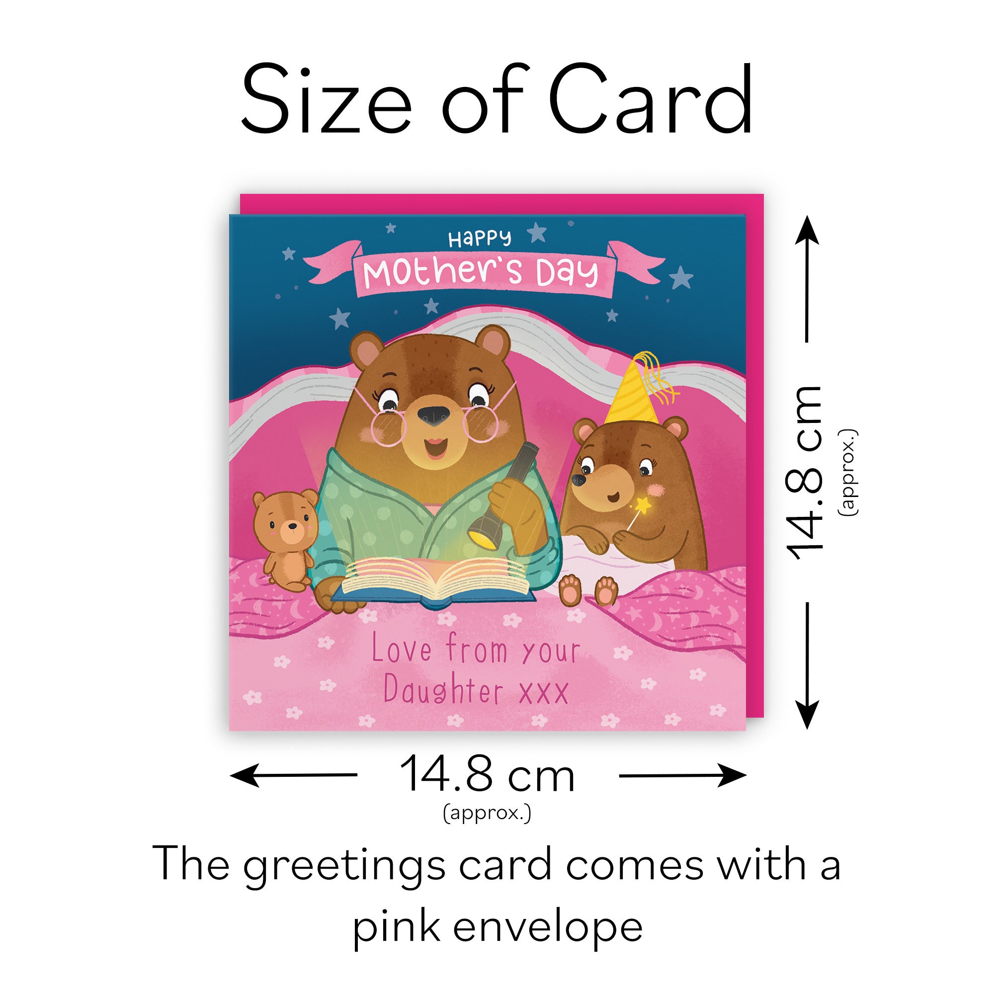 From Daughter Cute Mother's Day Card Bedtime Story Cute Bears - Default Title (LG01818)