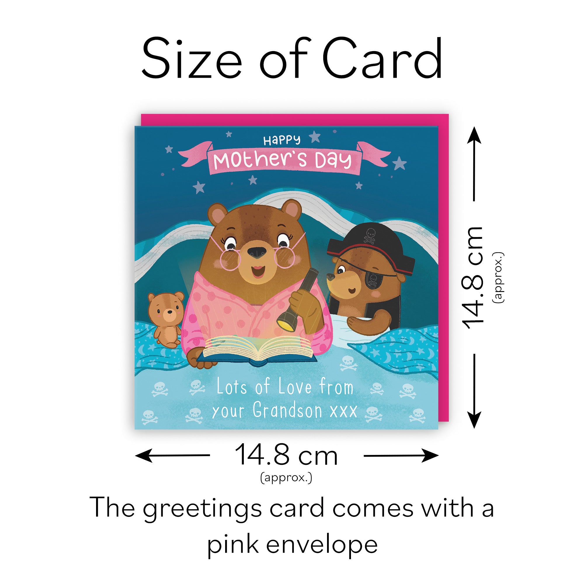 From Grandson Cute Mother's Day Card Bedtime Story Cute Bears - Default Title (LG01830)