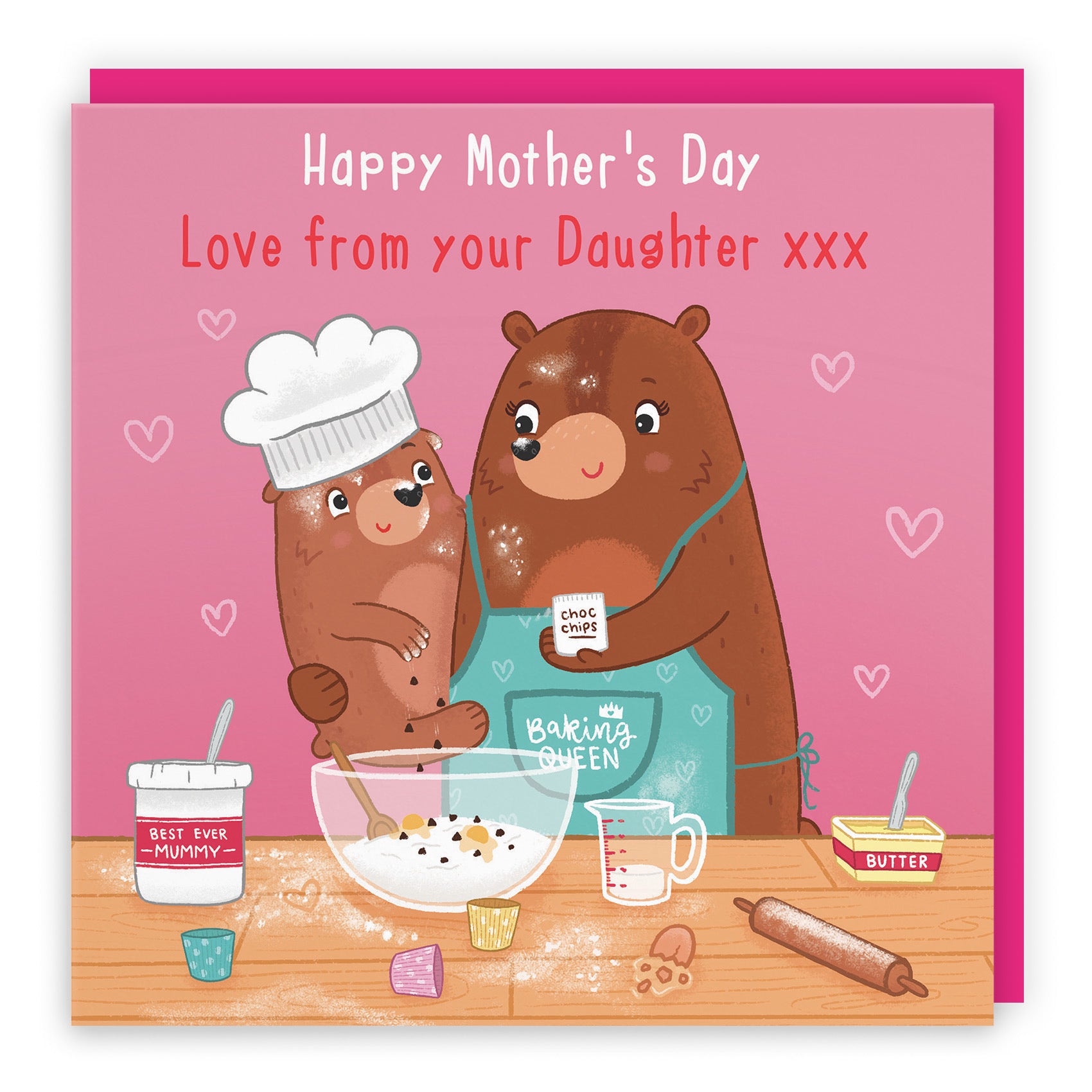 From Daughter Mother's Day Card Cute Baking Bears - Default Title (LG01839)