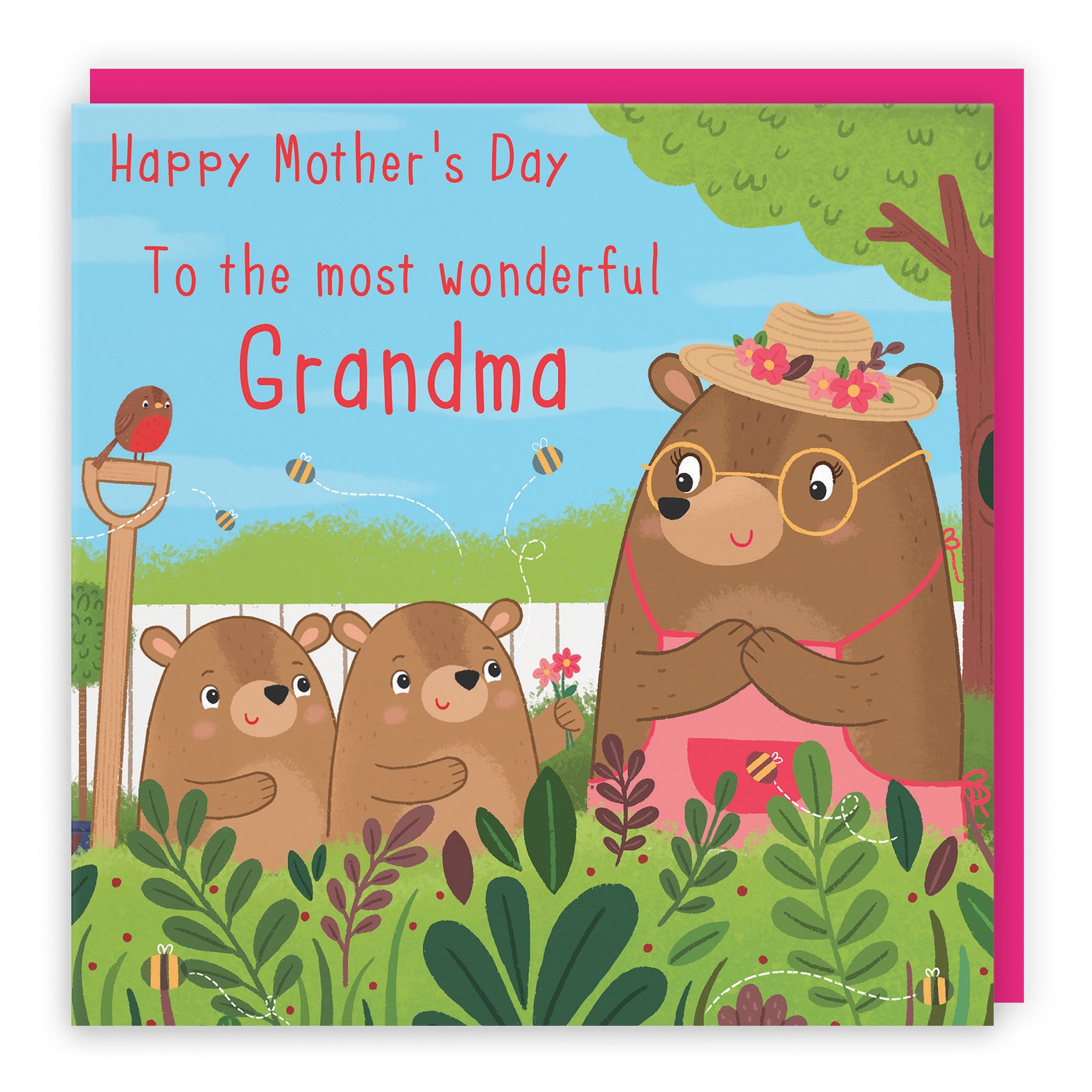 Grandma Mother's Day Card From Two Children Cute Gardening Bears - Default Title (LG01847)