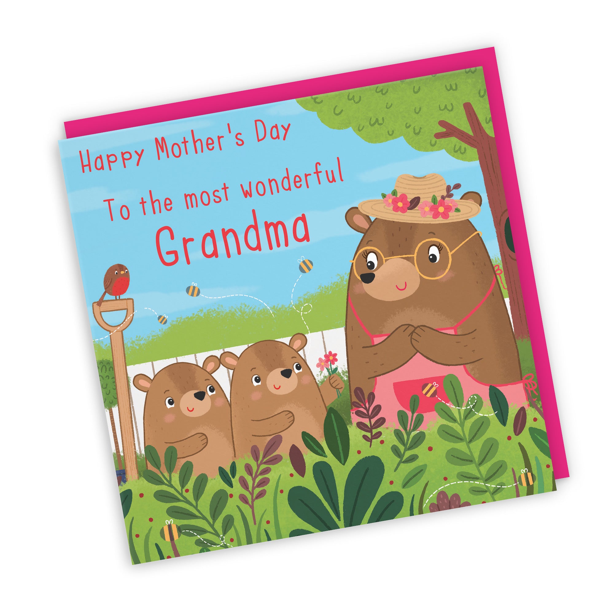Grandma Mother's Day Card From Two Children Cute Gardening Bears - Default Title (LG01847)