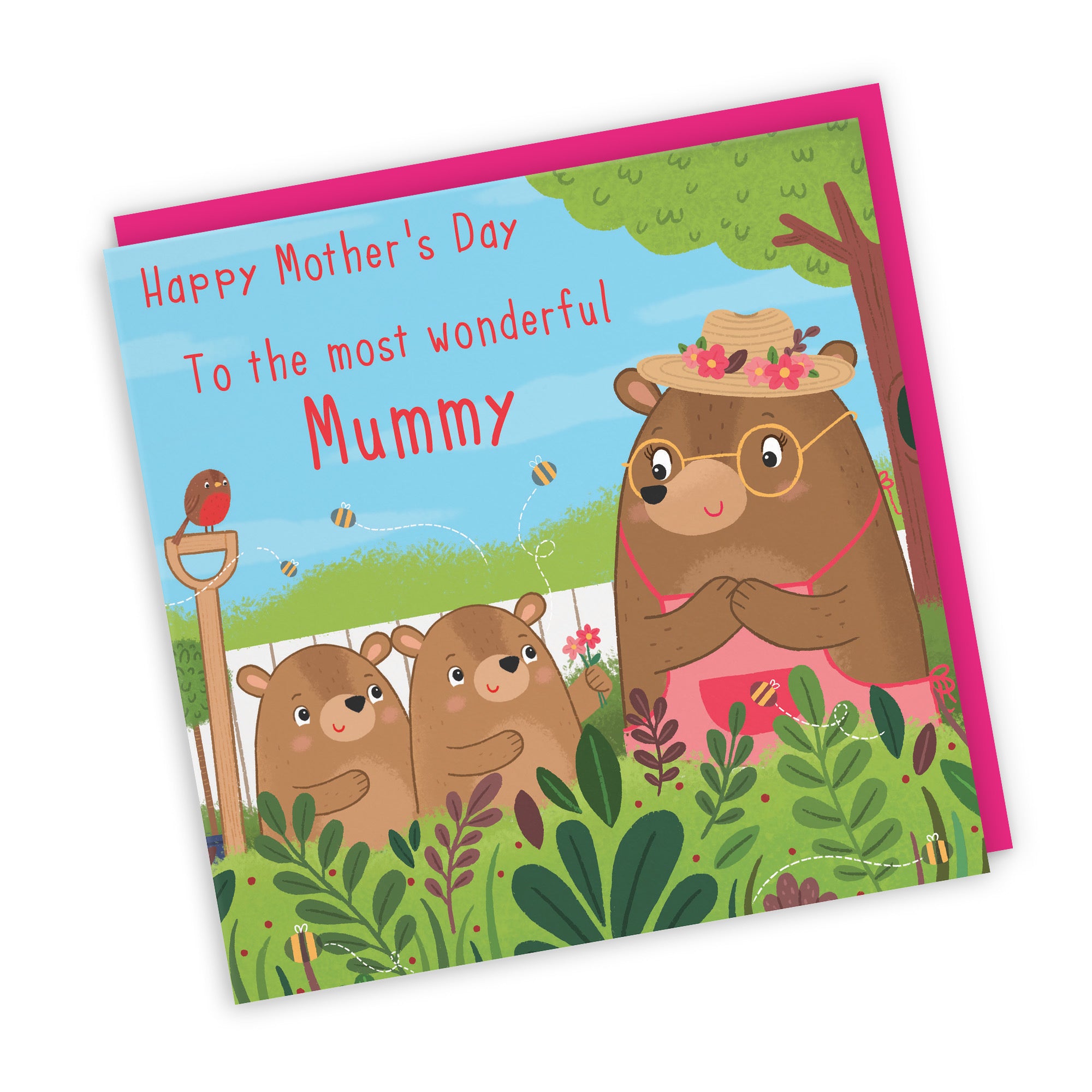 Mummy Mother's Day Card From Two Children Cute Gardening Bears - Default Title (LG01848)