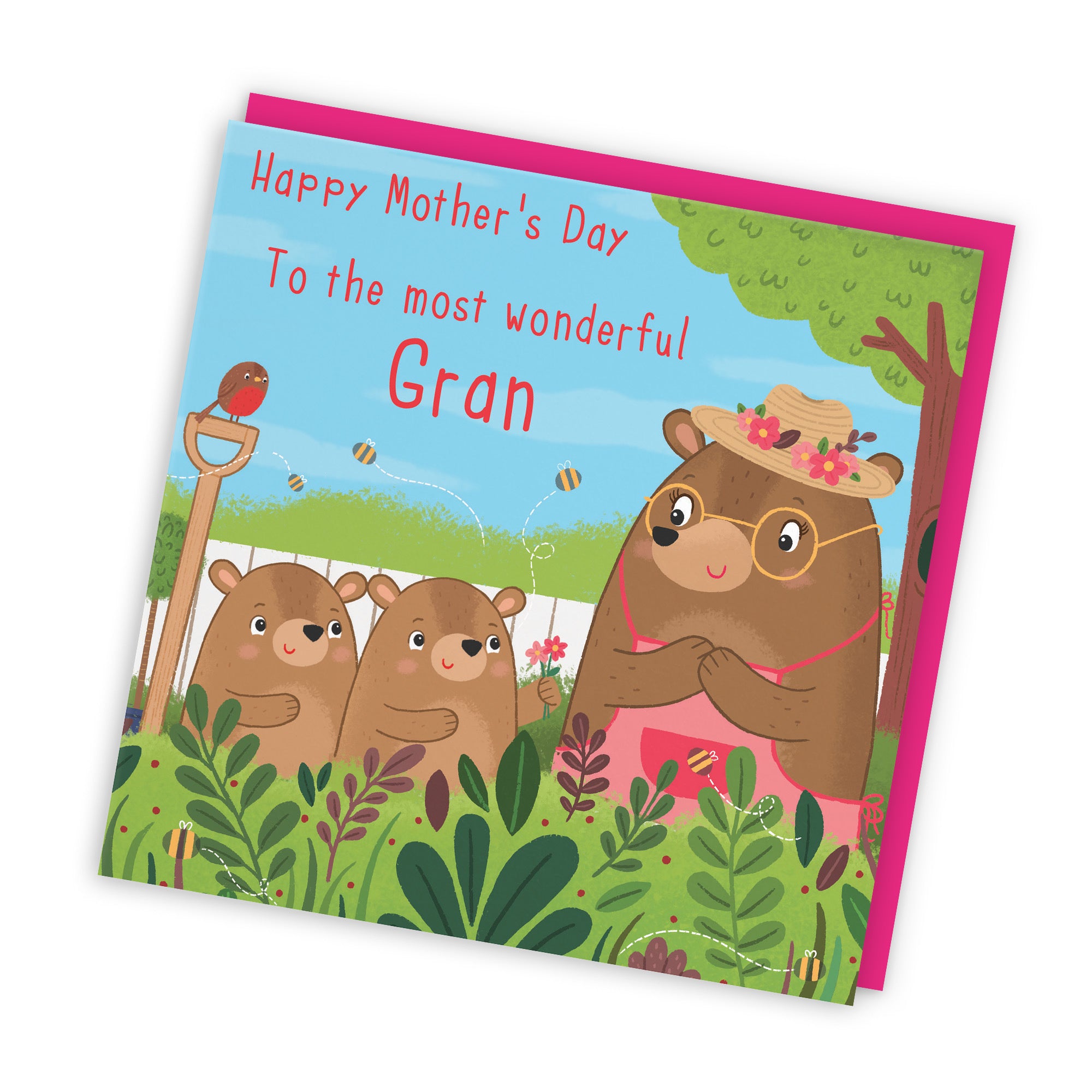 Gran Mother's Day Card From Two Children Cute Gardening Bears - Default Title (LG01851)