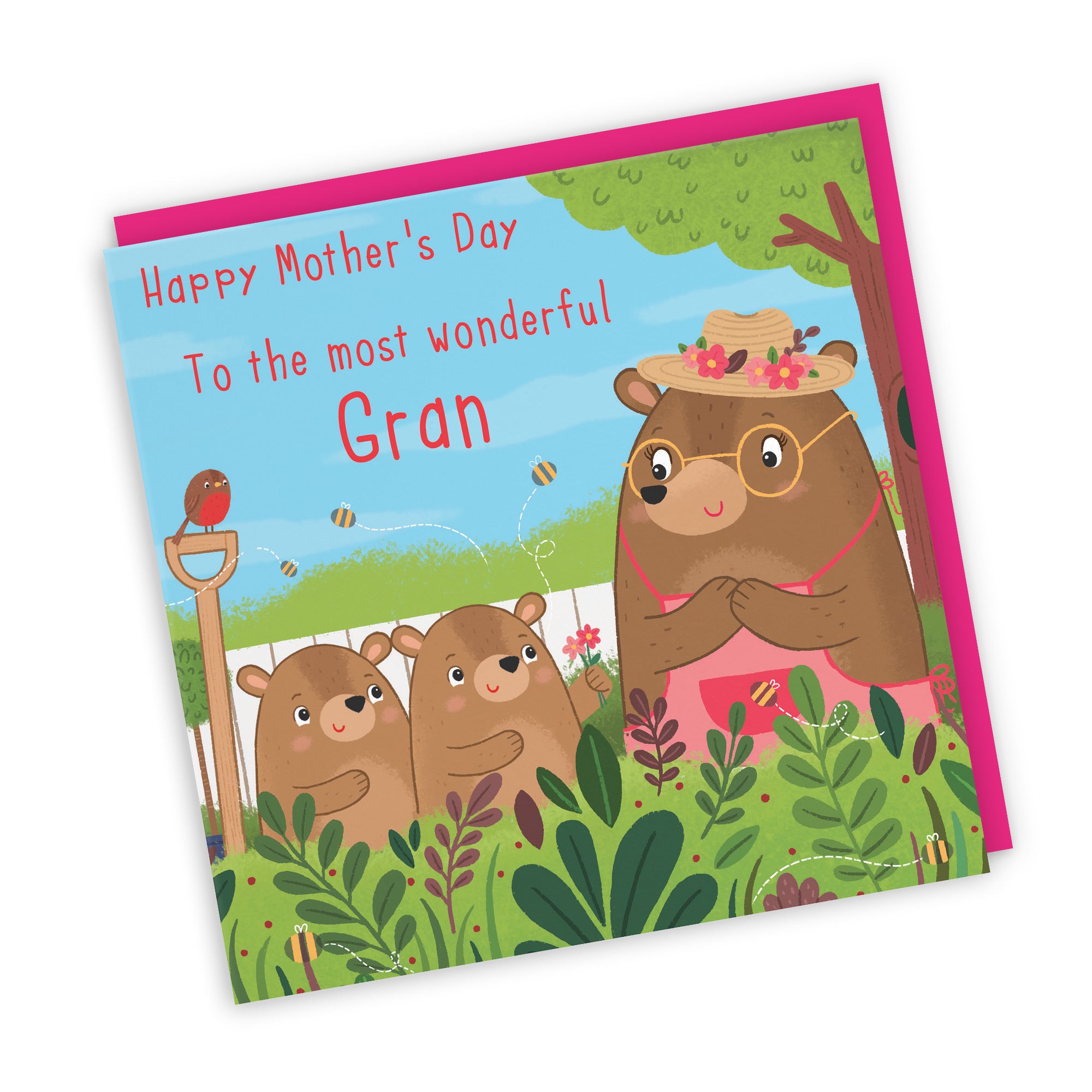 Gran Mother's Day Card From Two Children Cute Gardening Bears - Default Title (LG01851)