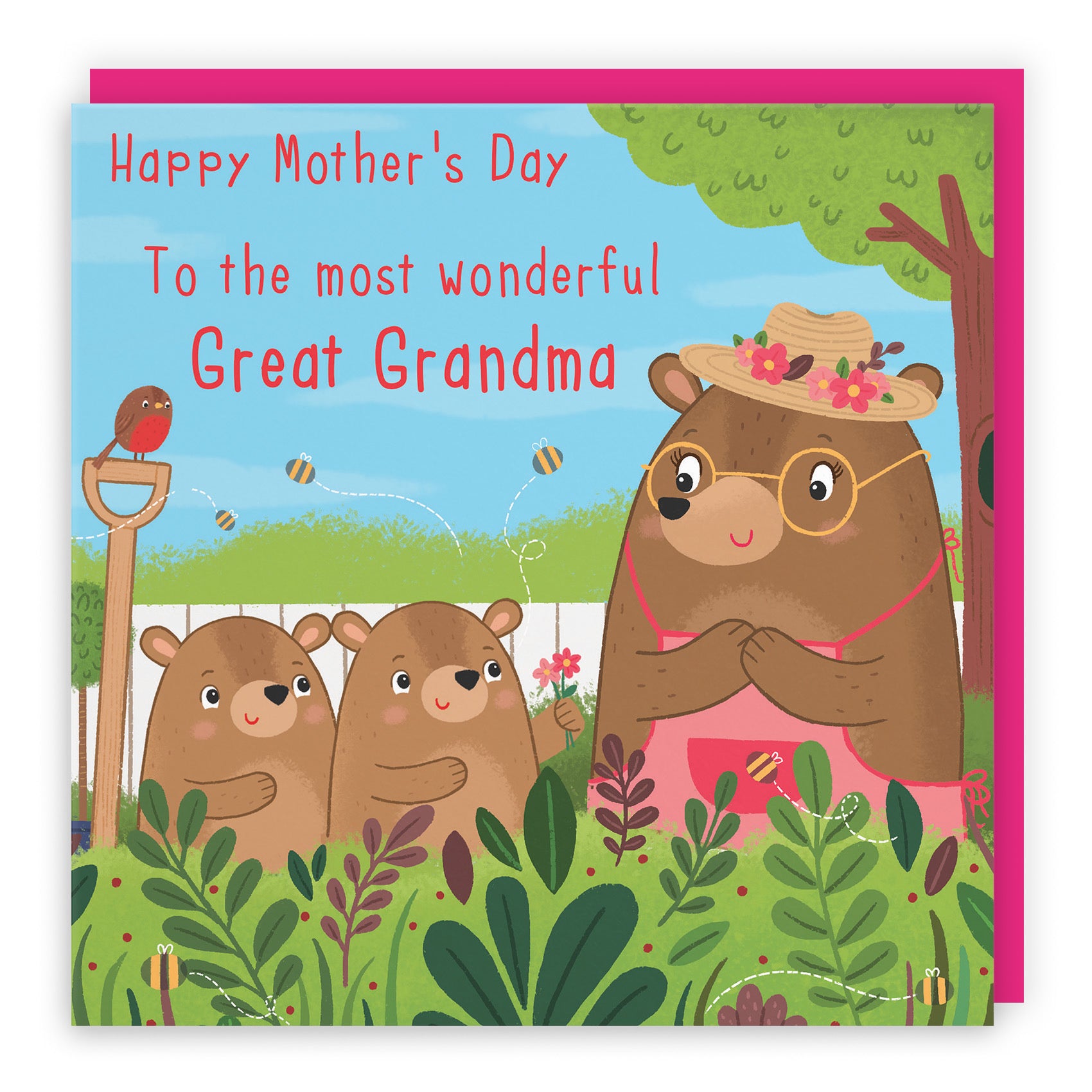 Great Grandma Mother's Day Card From Two Children Cute Gardening Bears - Default Title (LG01852)