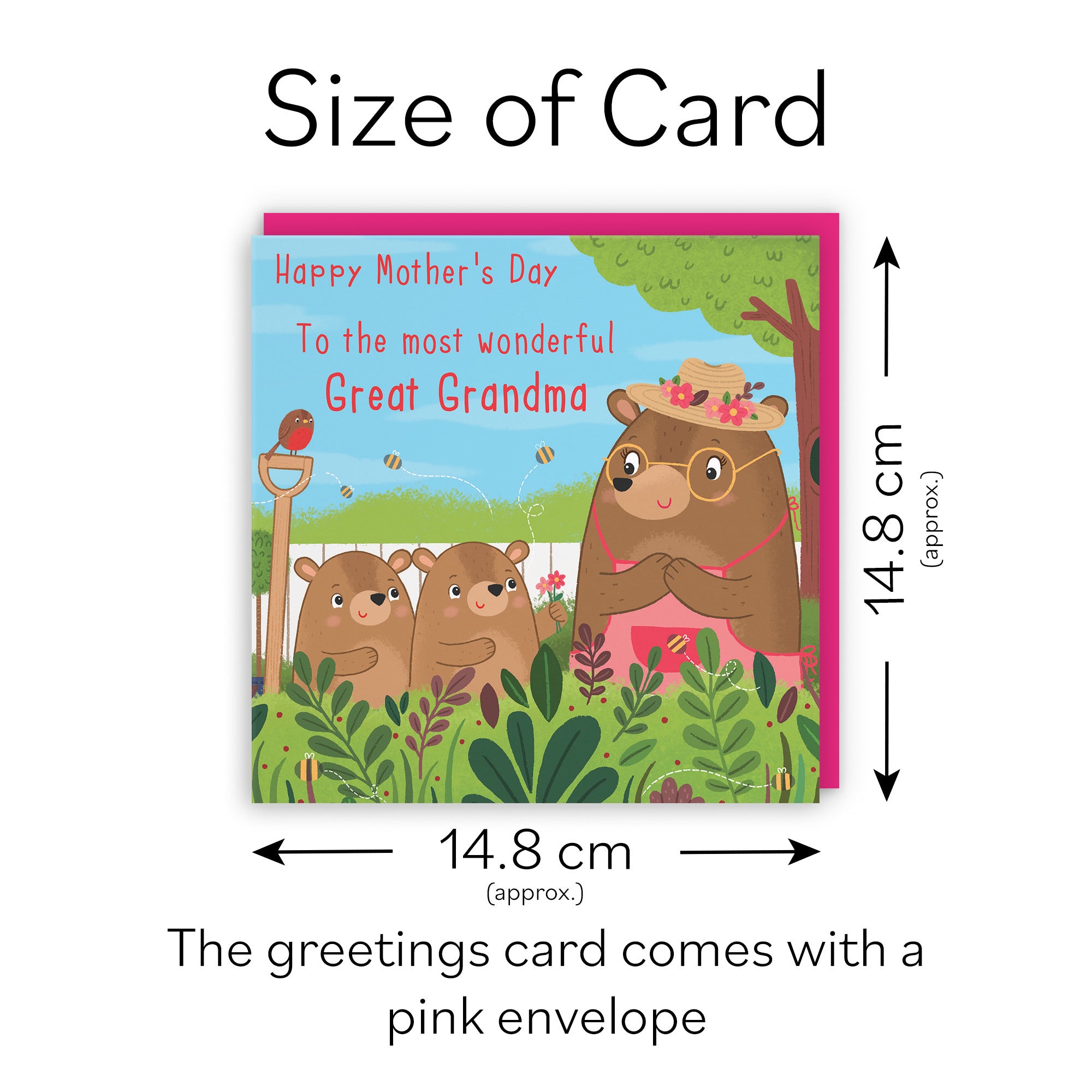 Great Grandma Mother's Day Card From Two Children Cute Gardening Bears - Default Title (LG01852)