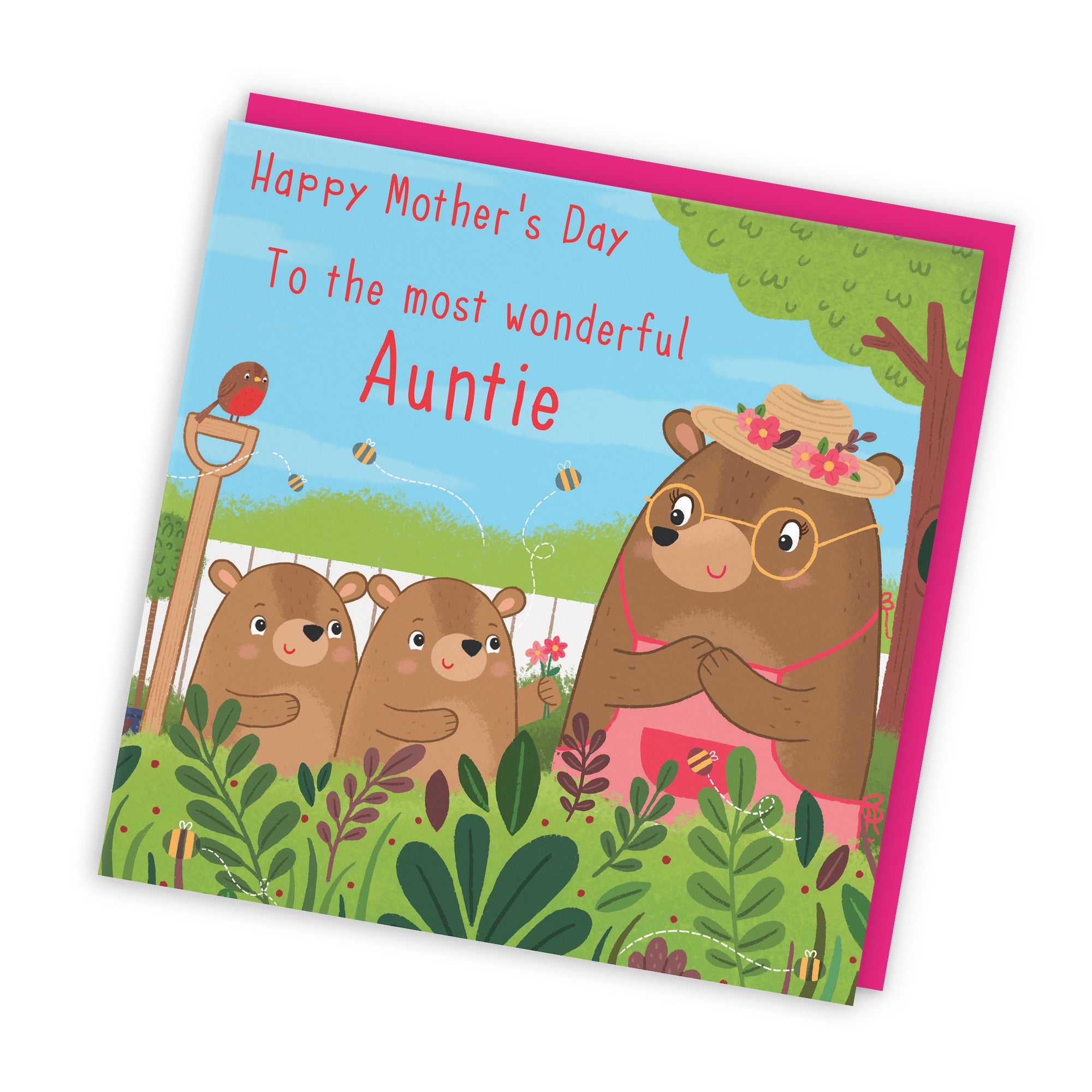 Auntie Mother's Day Card From Two Children Cute Gardening Bears - Default Title (LG01853)