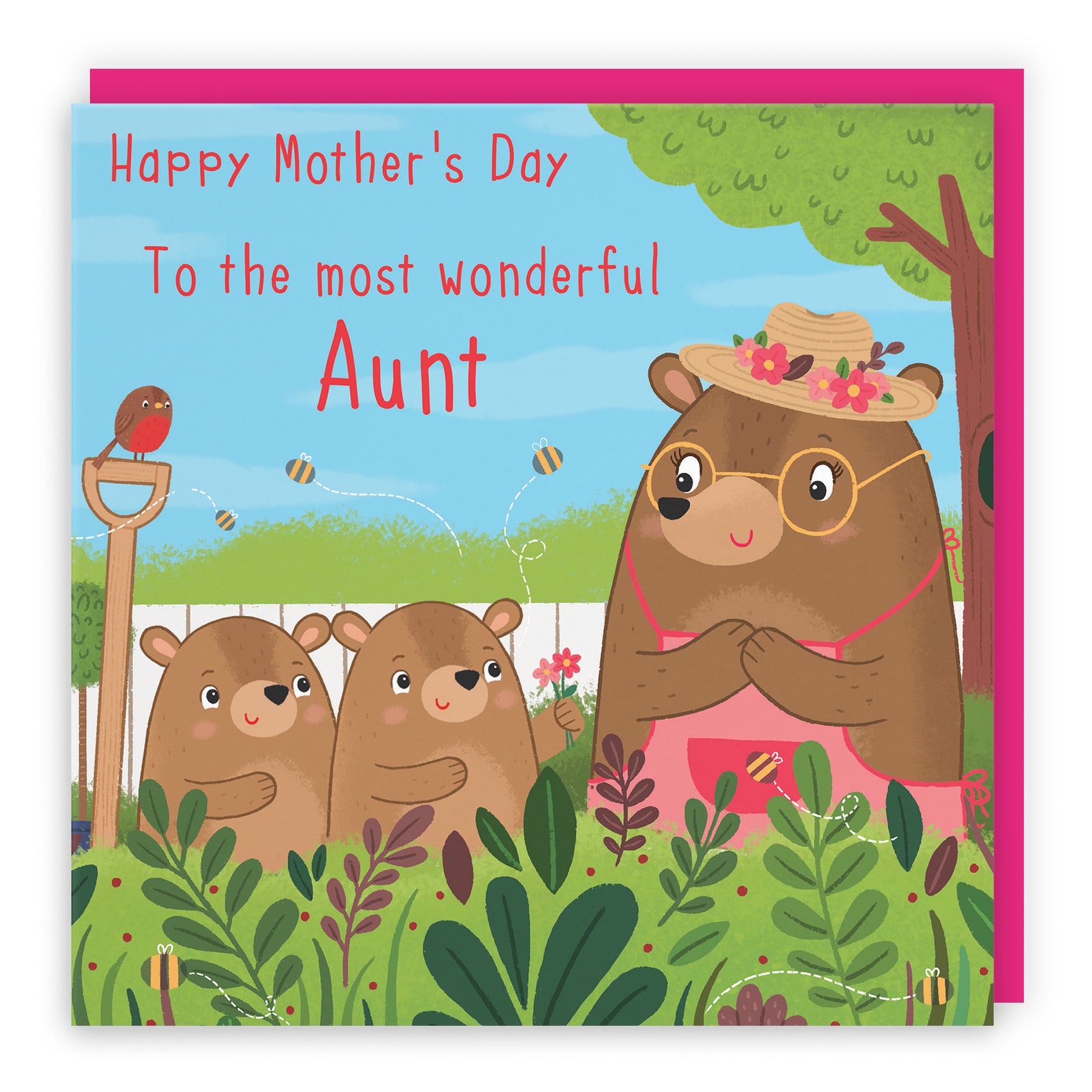 Aunt Mother's Day Card From Two Children Cute Gardening Bears - Default Title (LG01854)